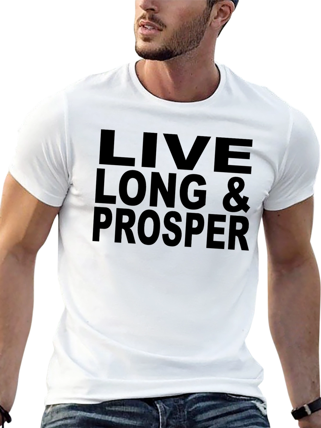 Camiseta Negra: Vive Largo y Prospera - Estilo Casual