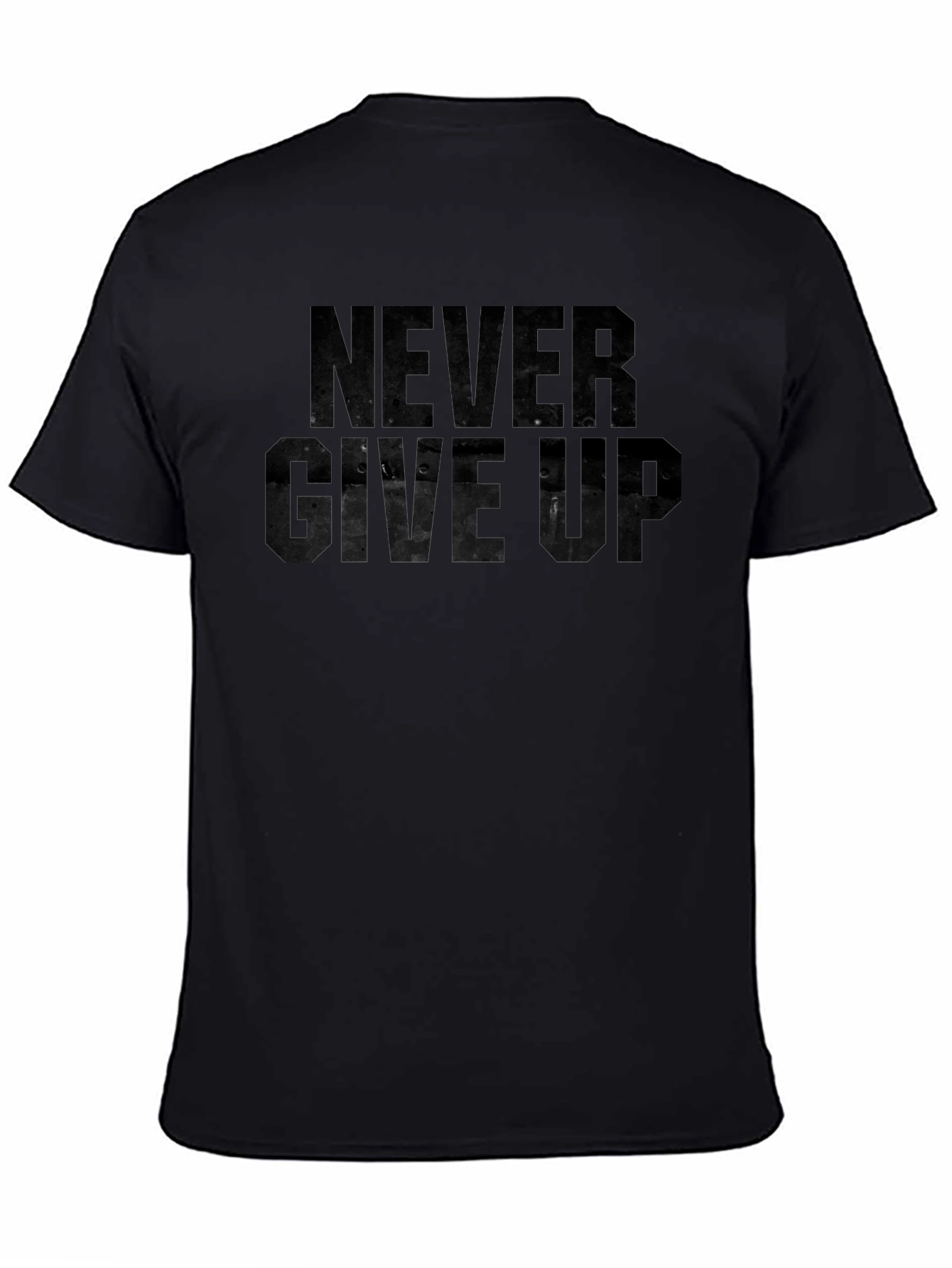 Camiseta Negra Never Give Up para Hombre