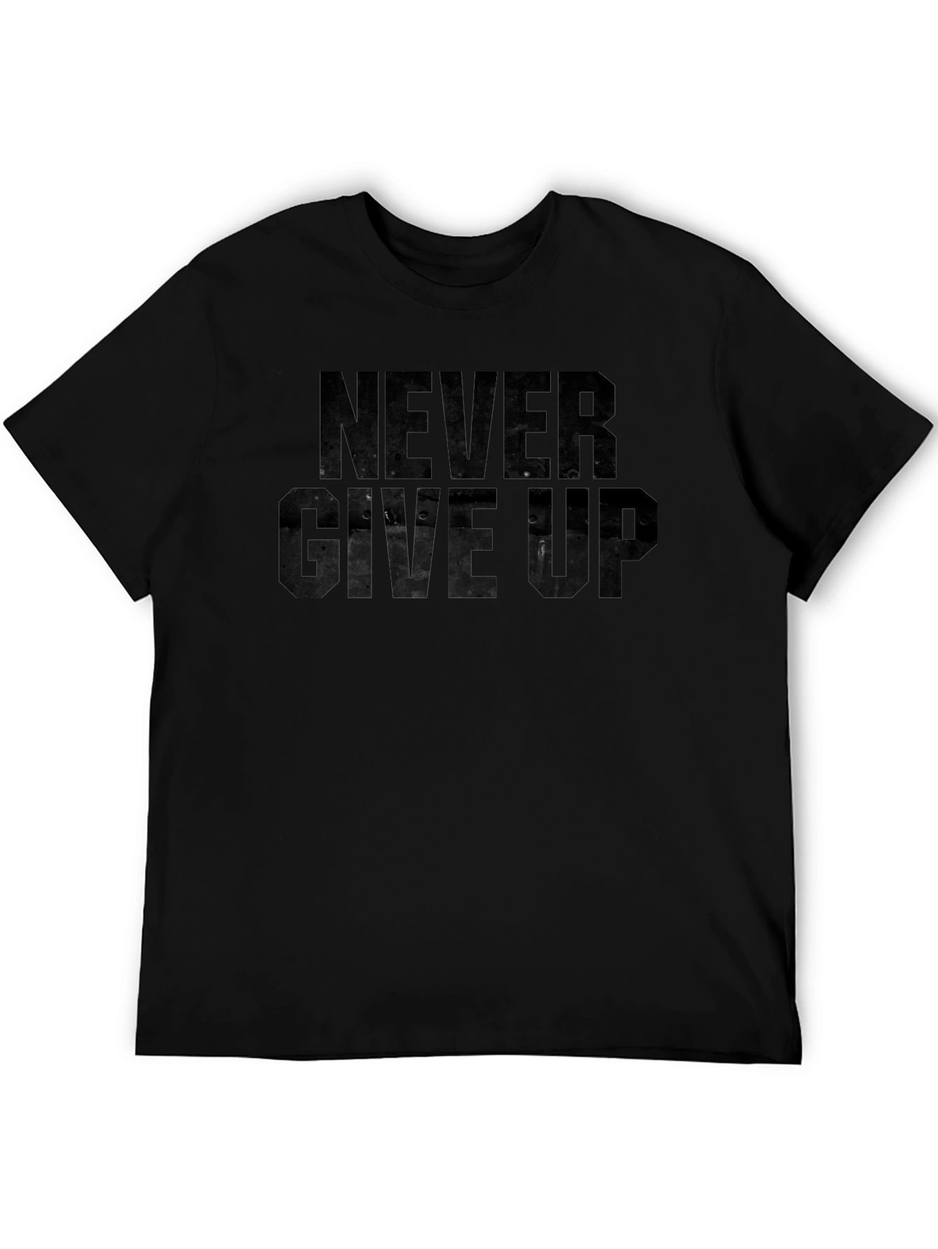 Camiseta Negra Never Give Up para Hombre