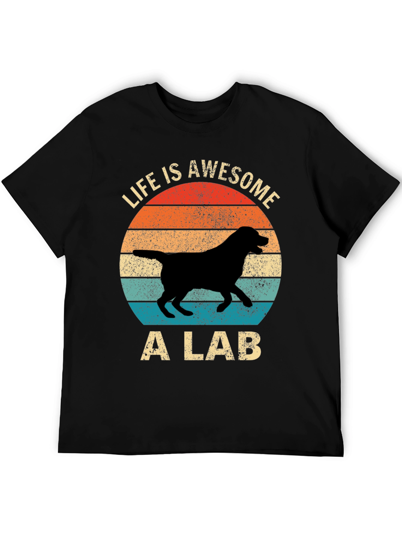 Camiseta La Vida es Genial con un Labrador