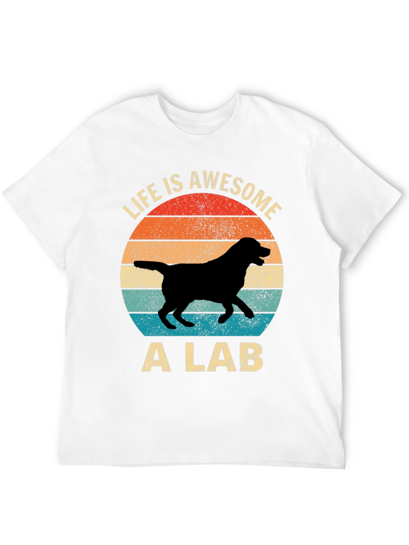 Camiseta La Vida es Genial con un Labrador