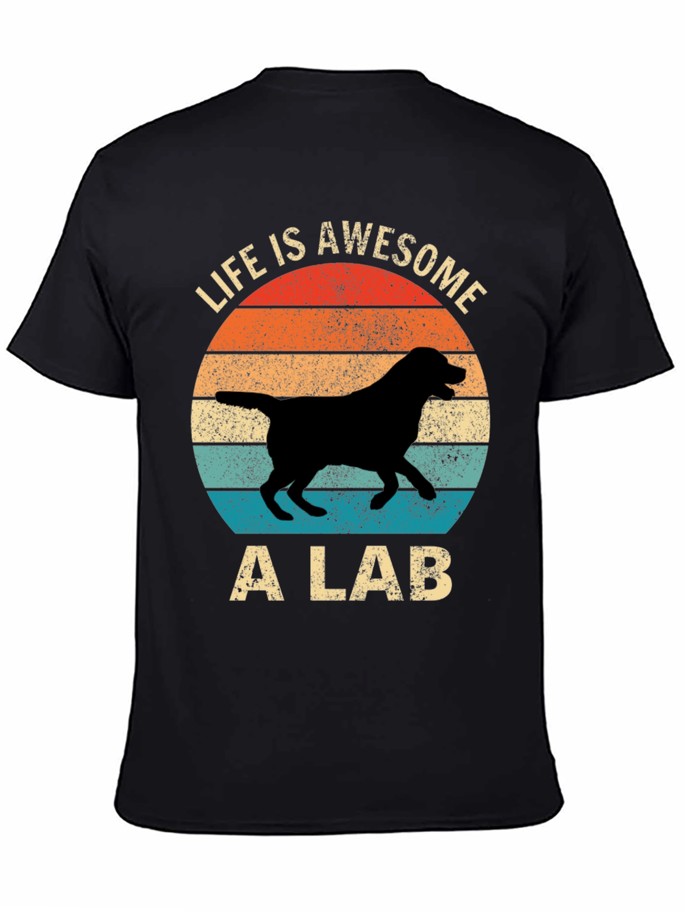 Camiseta La Vida es Genial con un Labrador