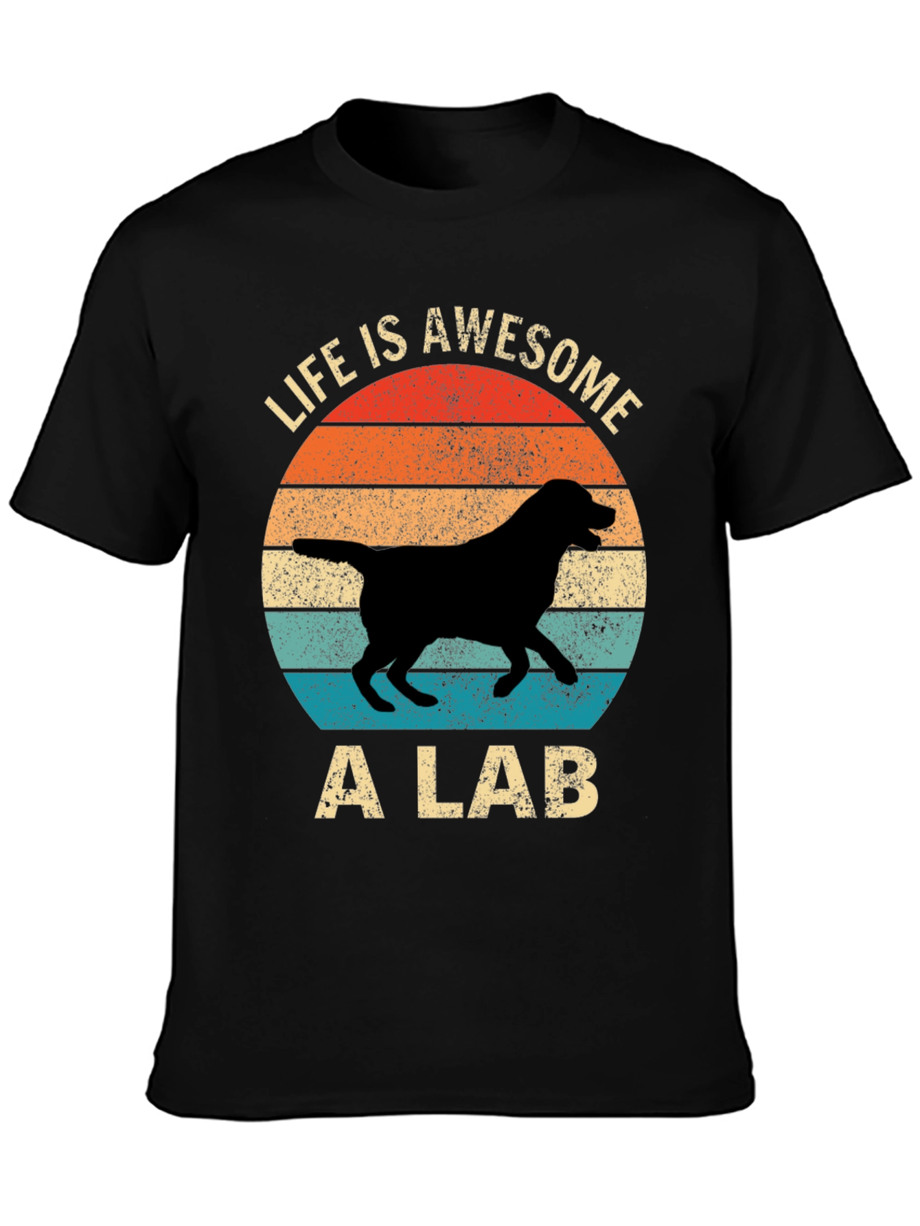 Camiseta La Vida es Genial con un Labrador