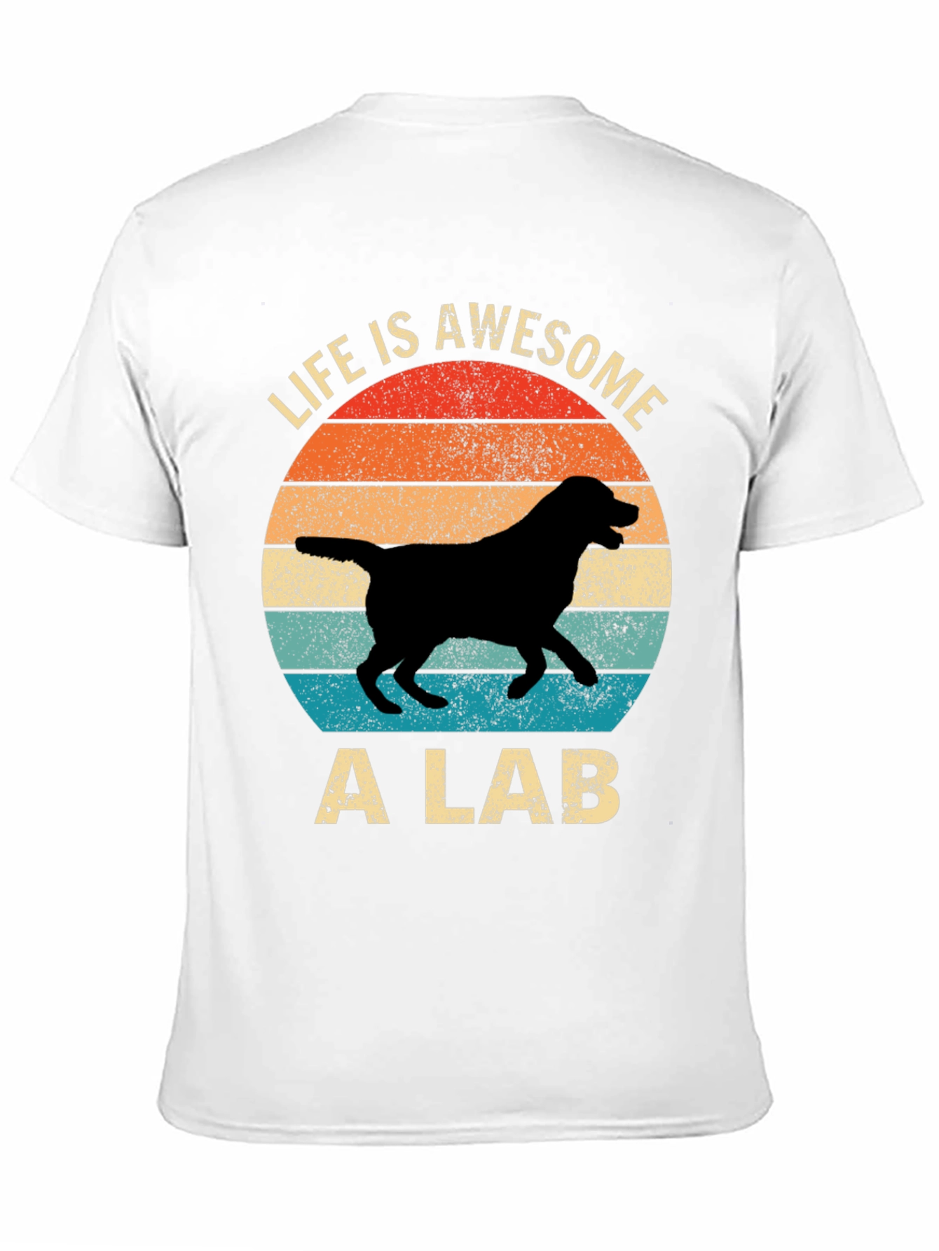 Camiseta La Vida es Genial con un Labrador