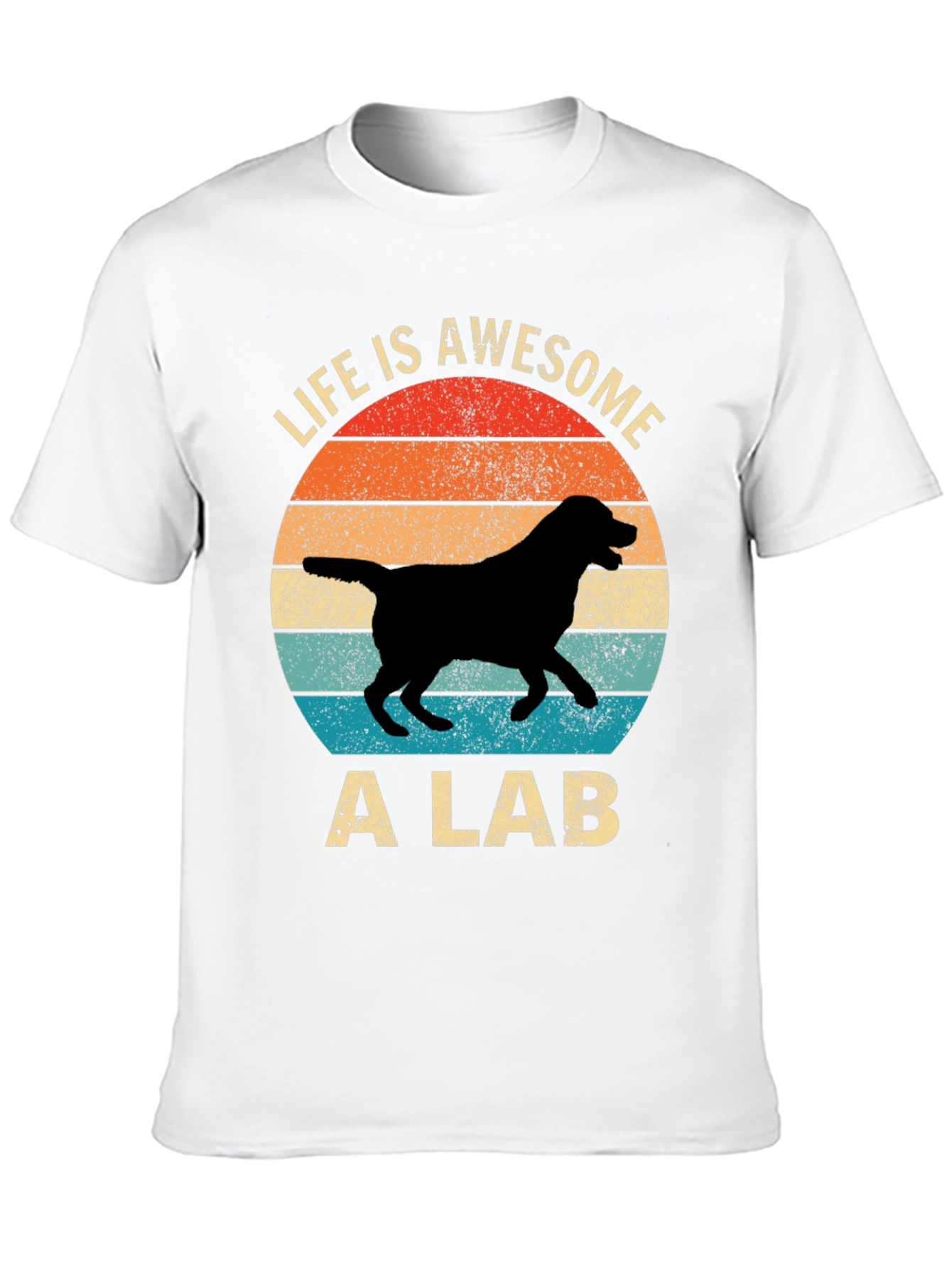 Camiseta La Vida es Genial con un Labrador