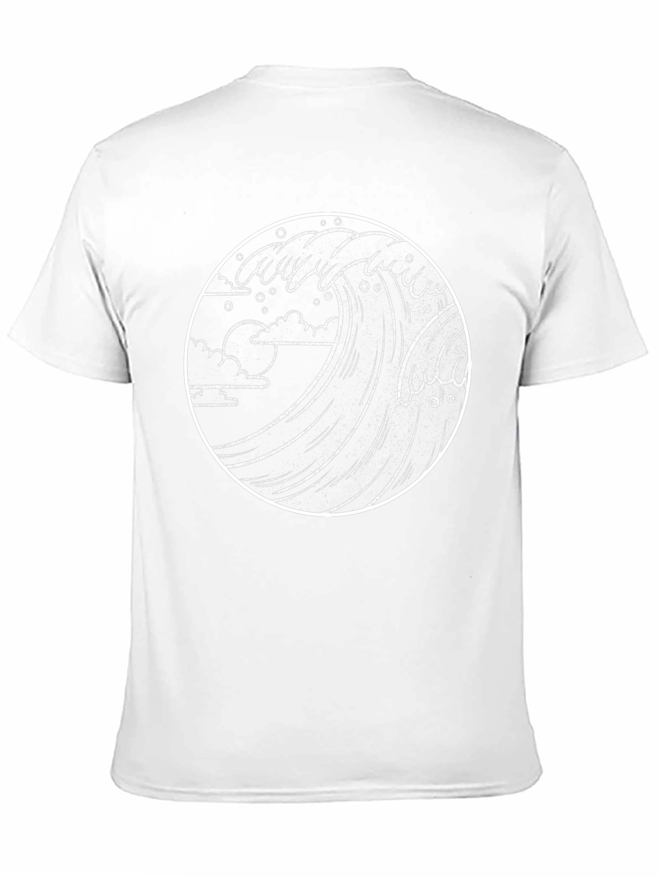Camiseta Negra Ola Estilo Japonés