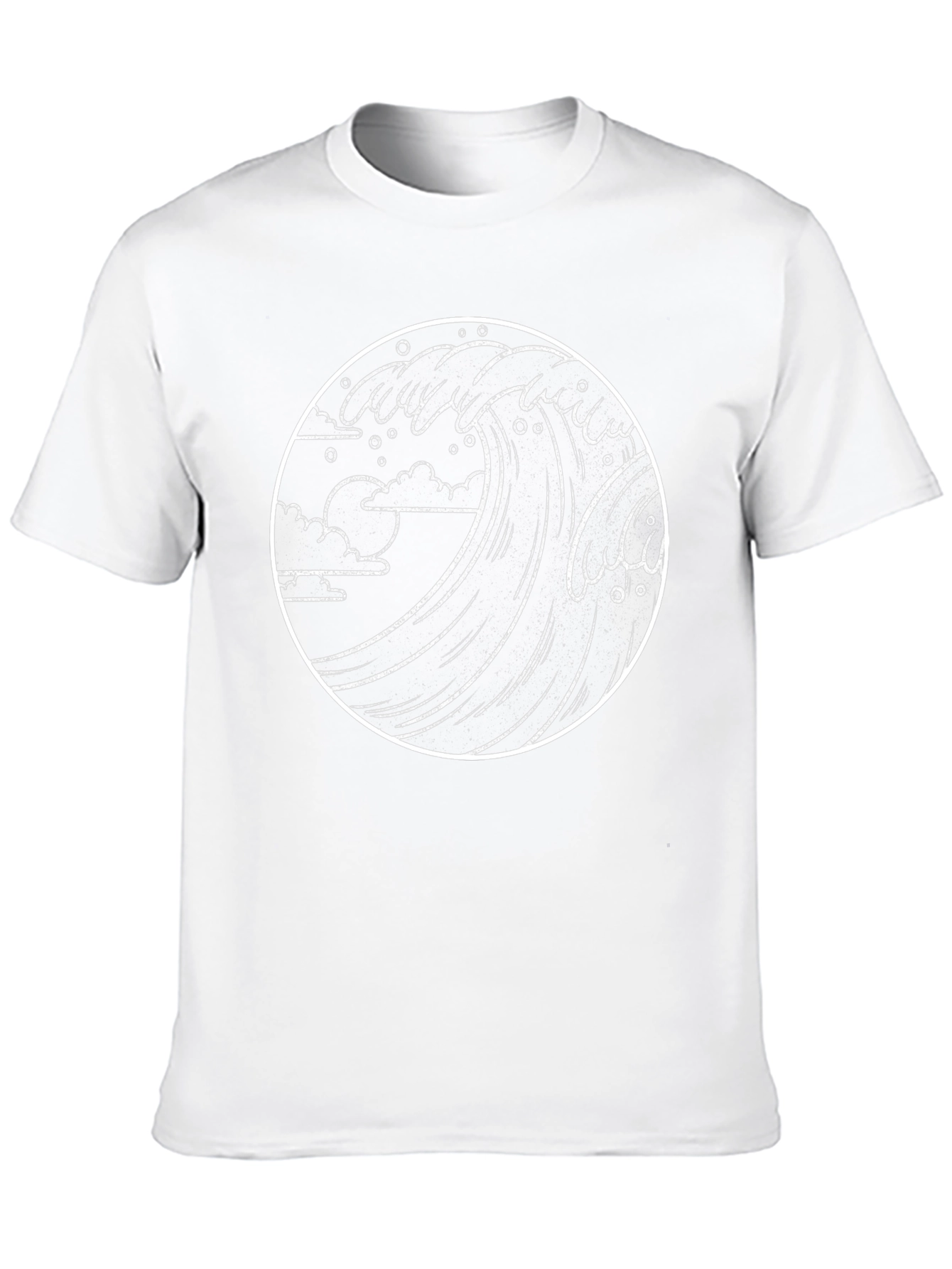 Camiseta Negra Ola Estilo Japonés