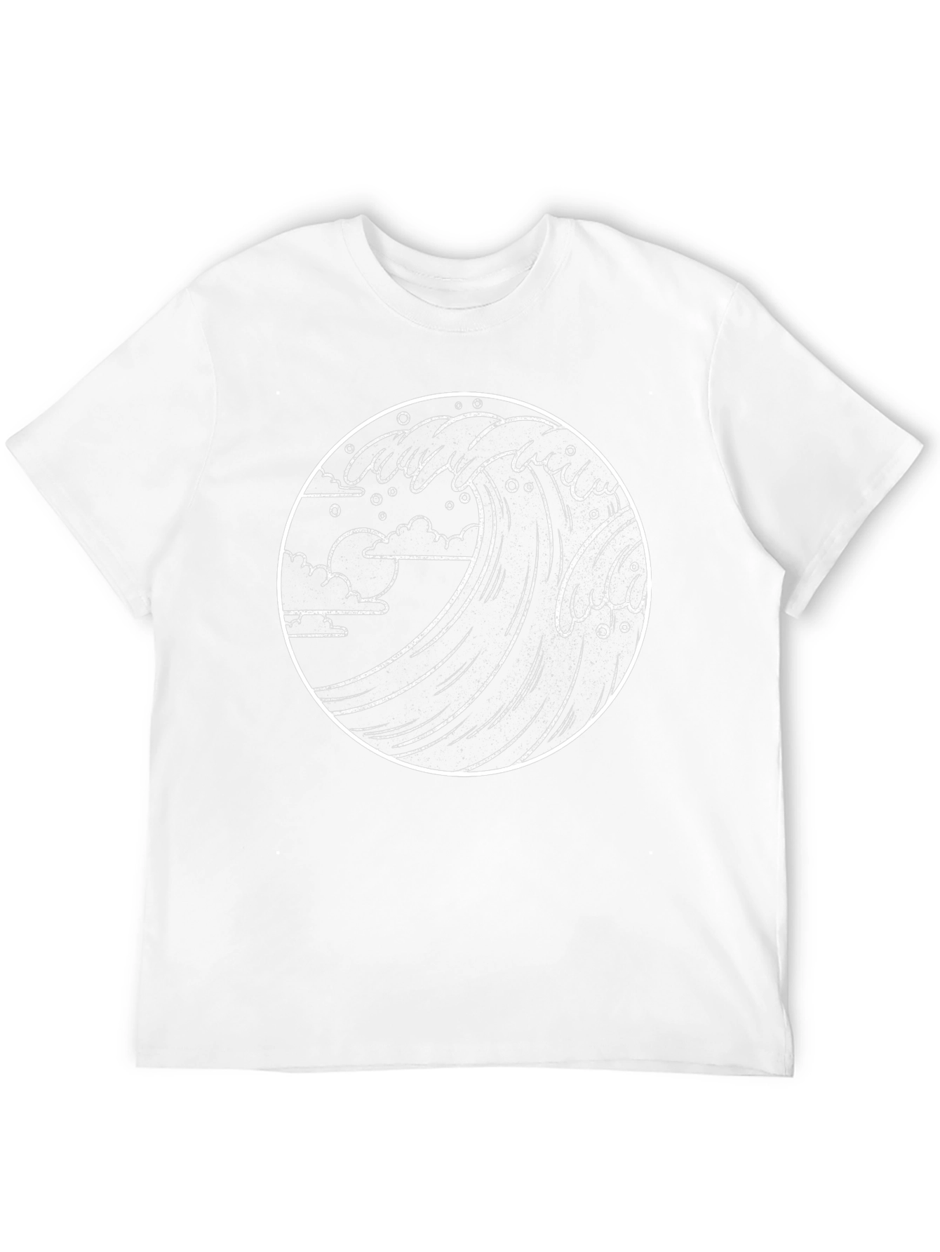 Camiseta Negra Ola Estilo Japonés