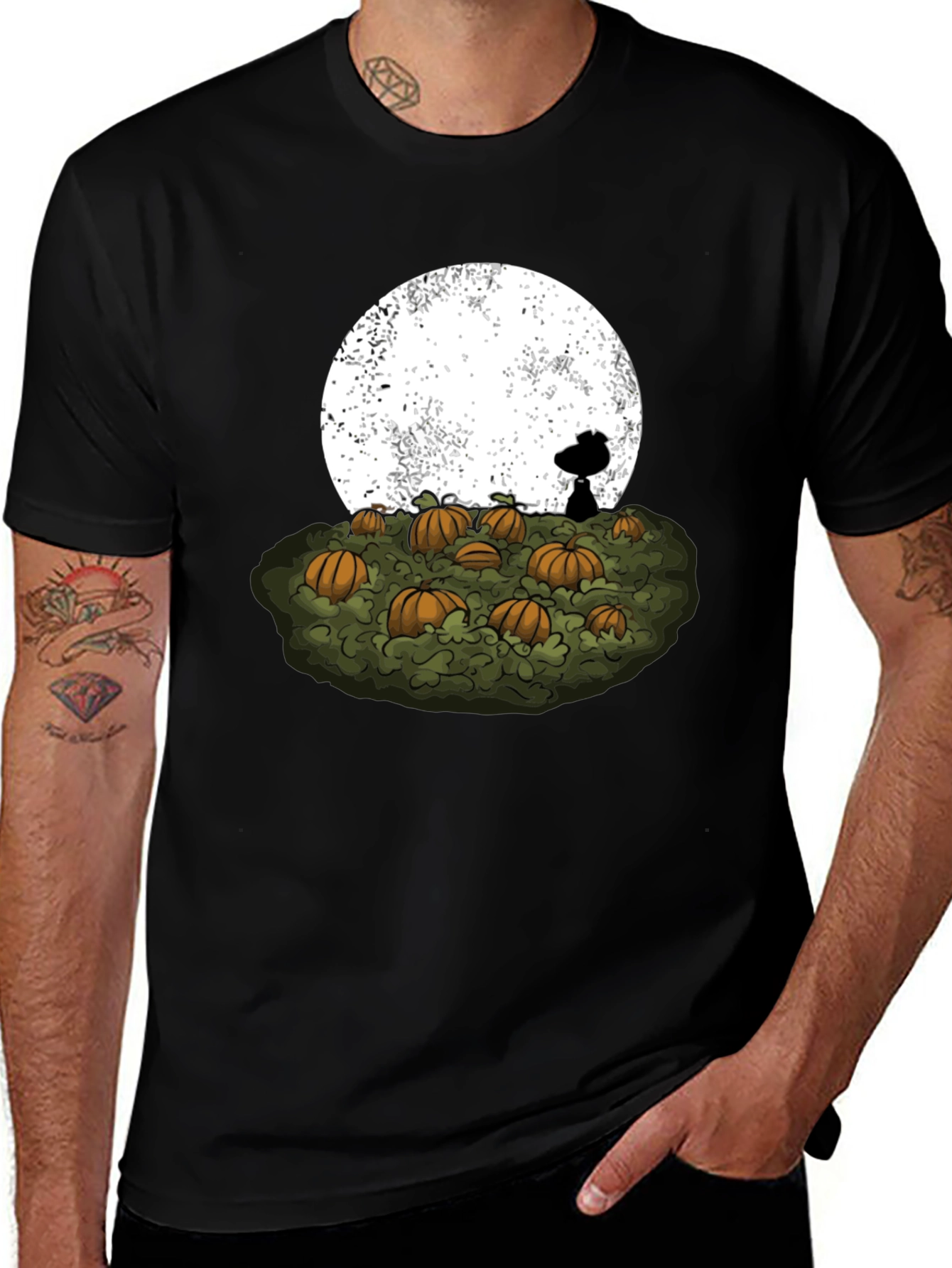 Camiseta Negra Snoopy Noche de Brujas