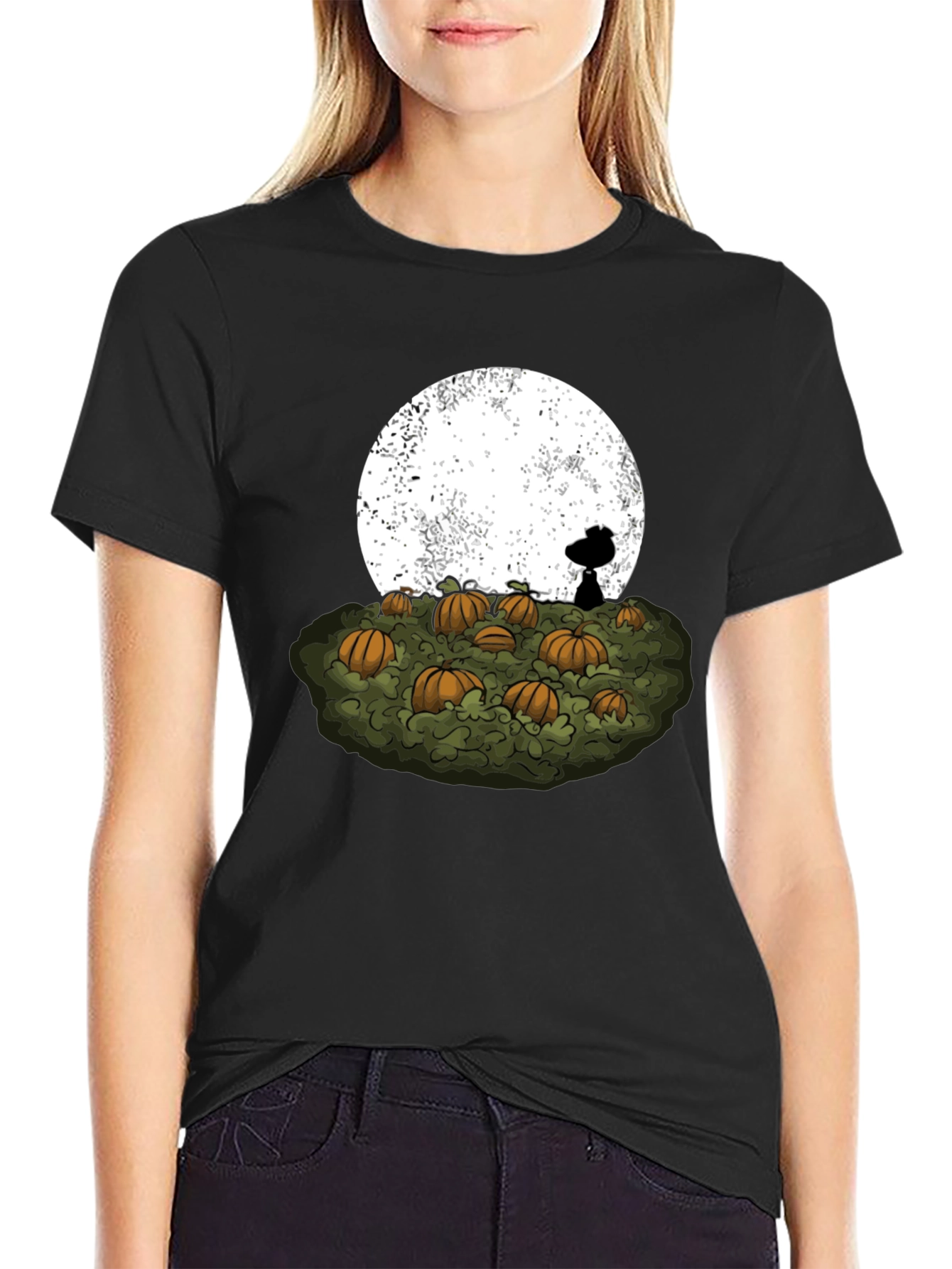 Camiseta Negra Snoopy Noche de Brujas
