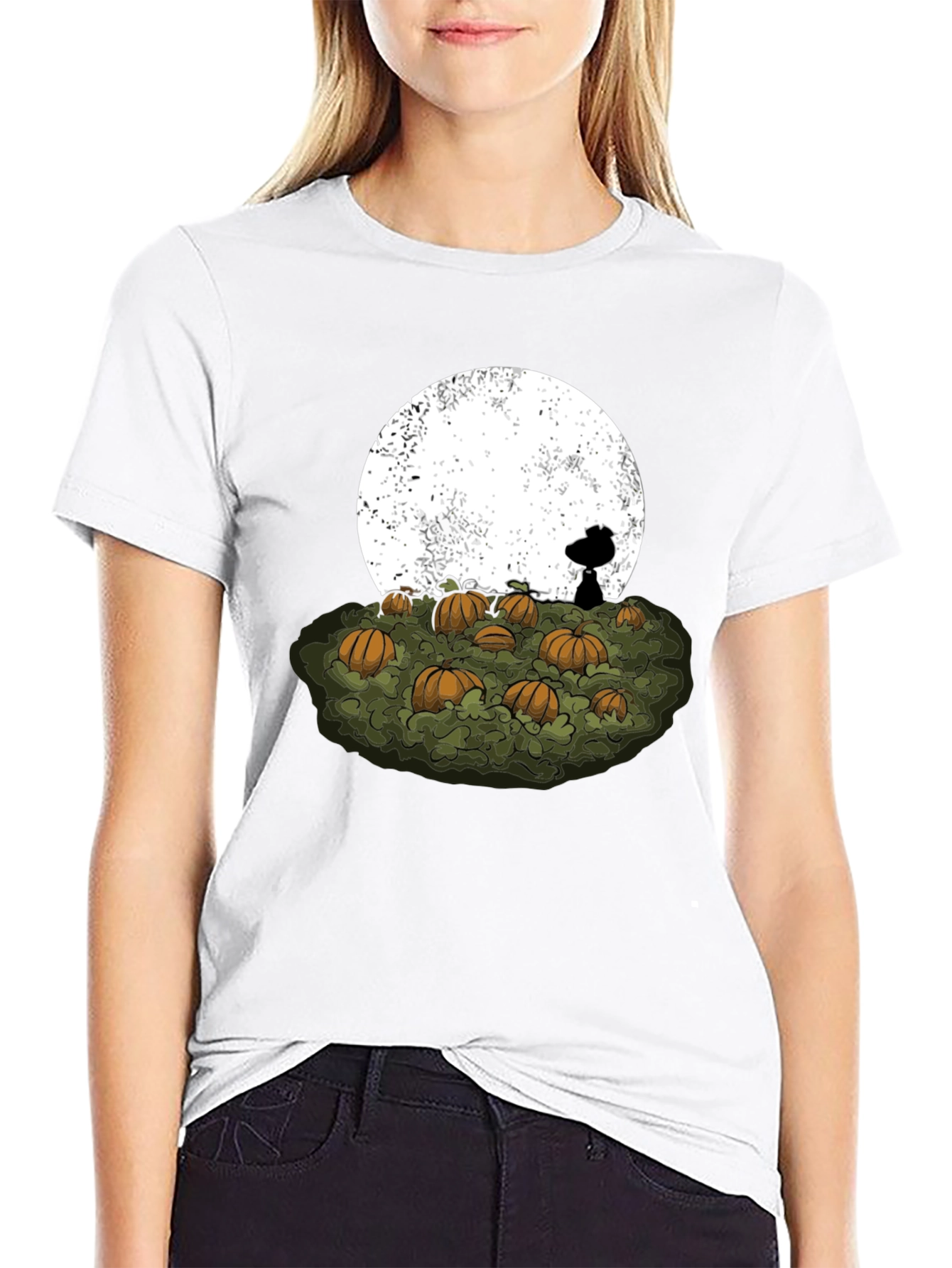 Camiseta Negra Snoopy Noche de Brujas