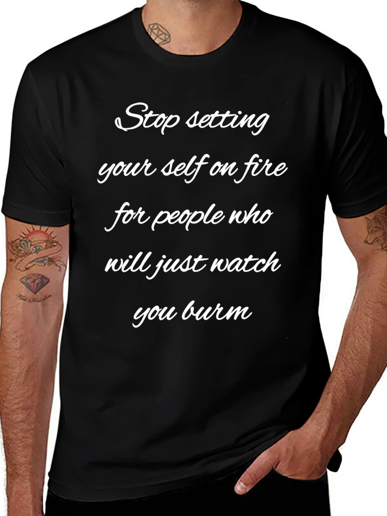 Camiseta Negra: No te quemes por otros