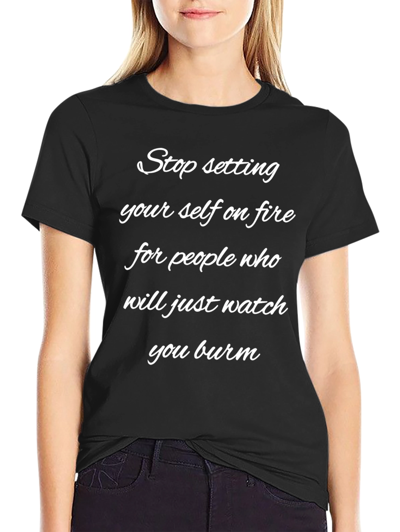 Camiseta Negra: No te quemes por otros