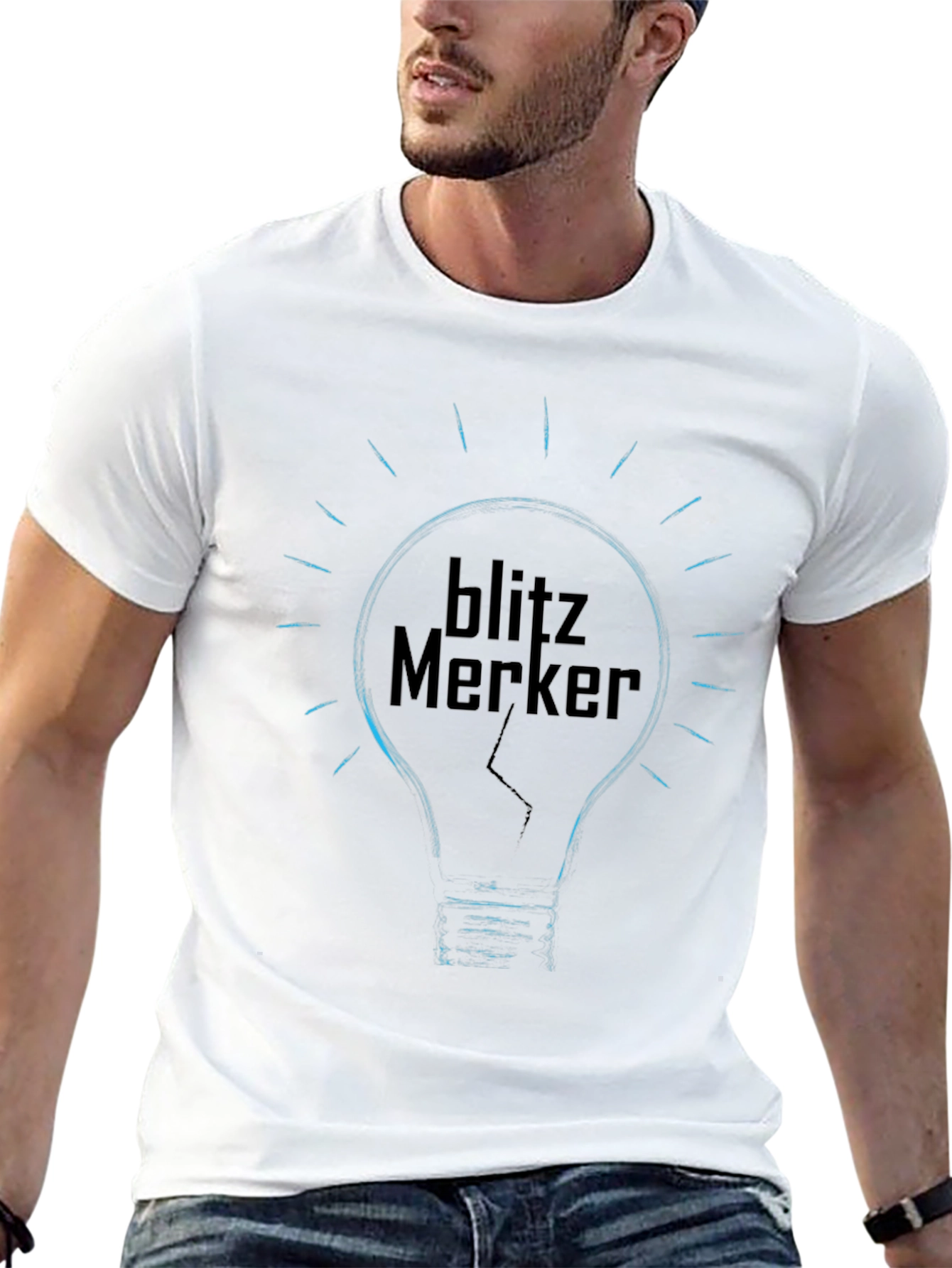 Camiseta Negra Blitz Merker Diseño Bombilla