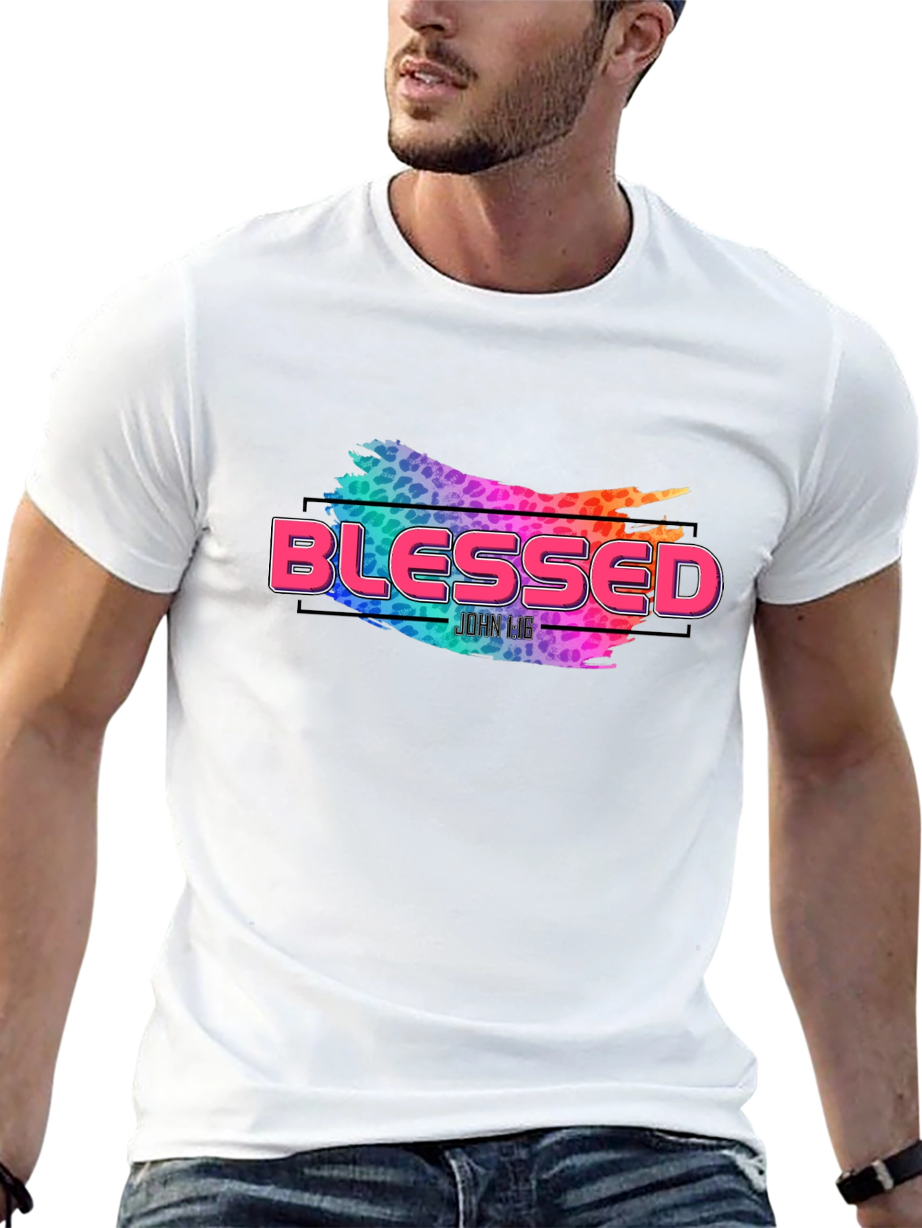 Camiseta Negra Blessed Diseño Abstracto
