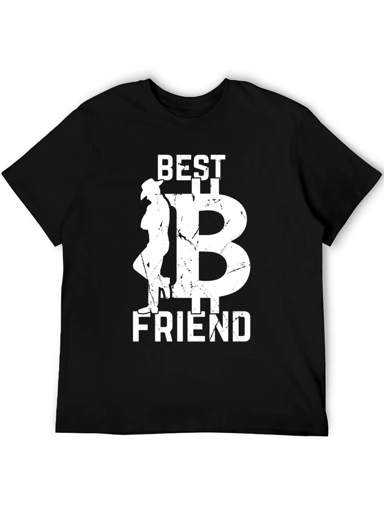 Camiseta Negra: Mejor Amigo con Diseño Bitcoin