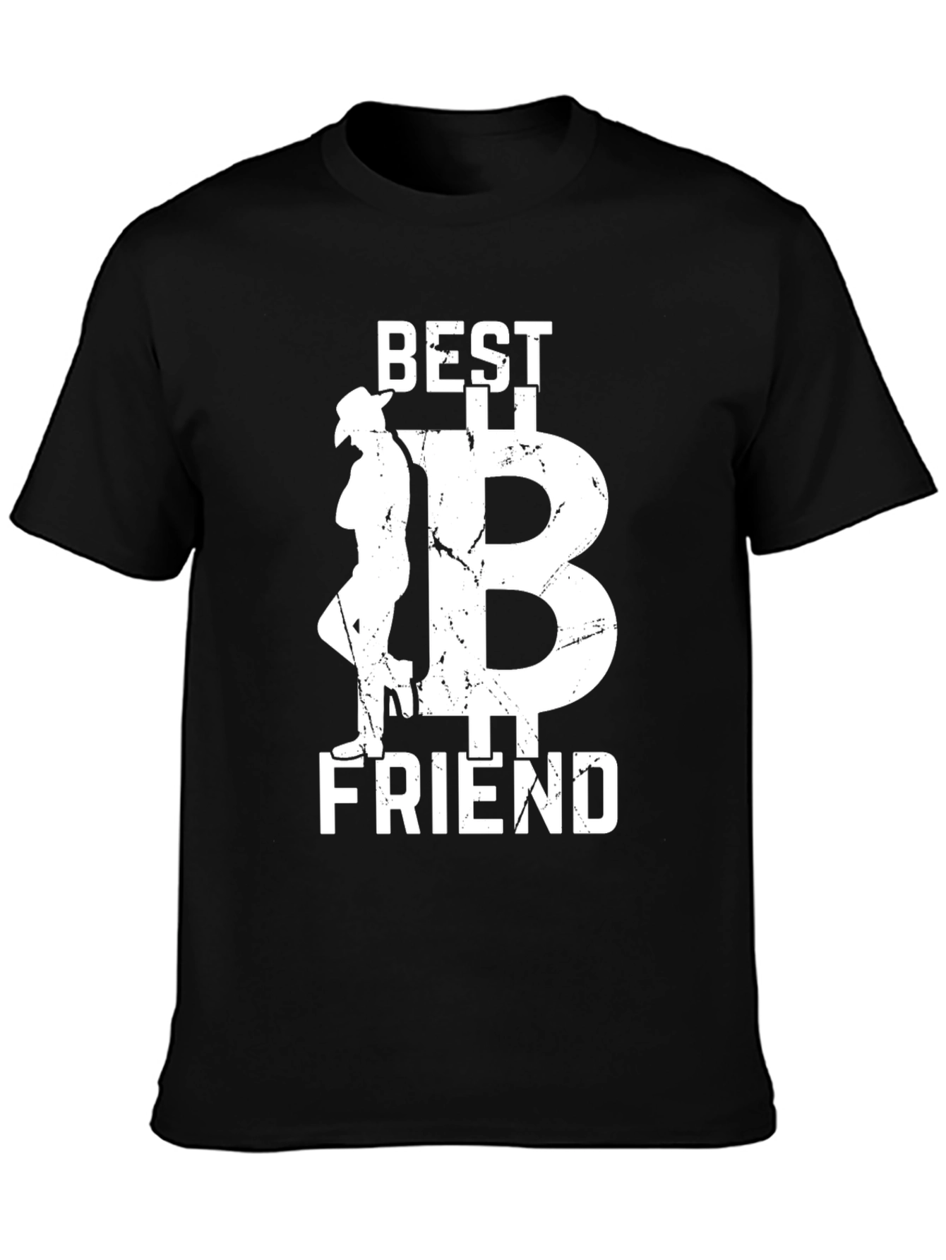 Camiseta Negra: Mejor Amigo con Diseño Bitcoin