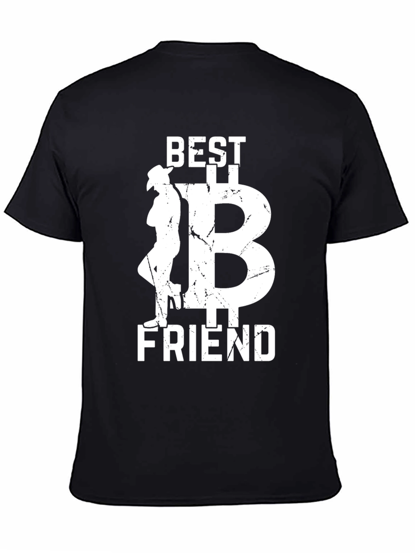 Camiseta Negra: Mejor Amigo con Diseño Bitcoin