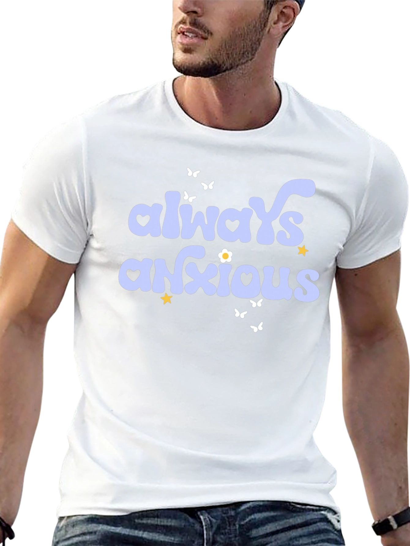 Camiseta Negra Always Anxious Estilo Retro