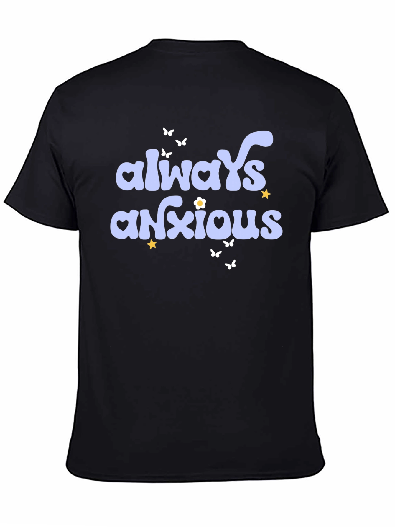 Camiseta Negra Always Anxious Estilo Retro