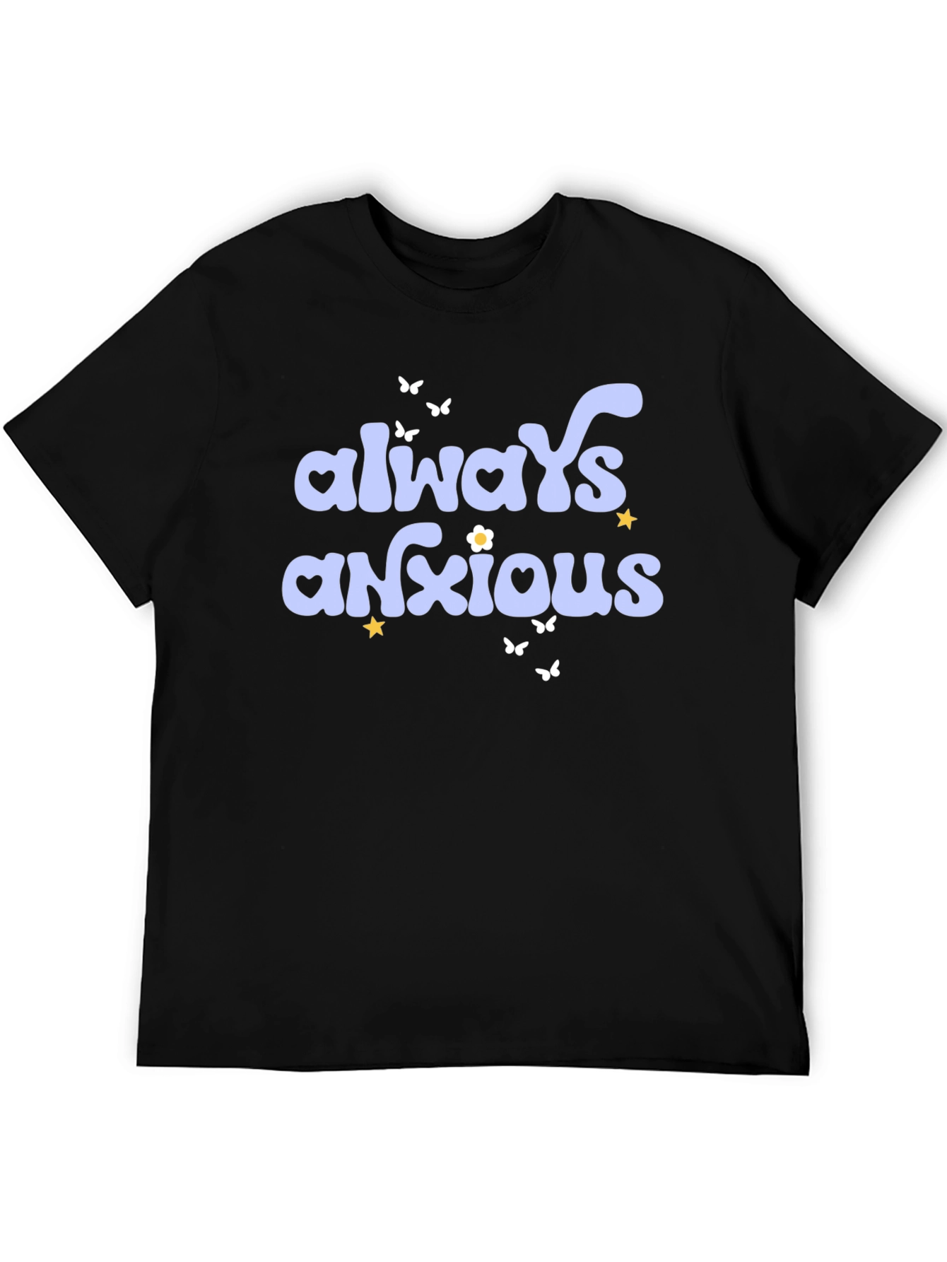 Camiseta Negra Always Anxious Estilo Retro