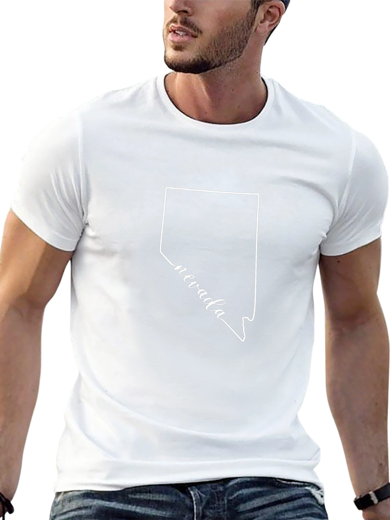 Camiseta Negra Nevada Outline para Hombre