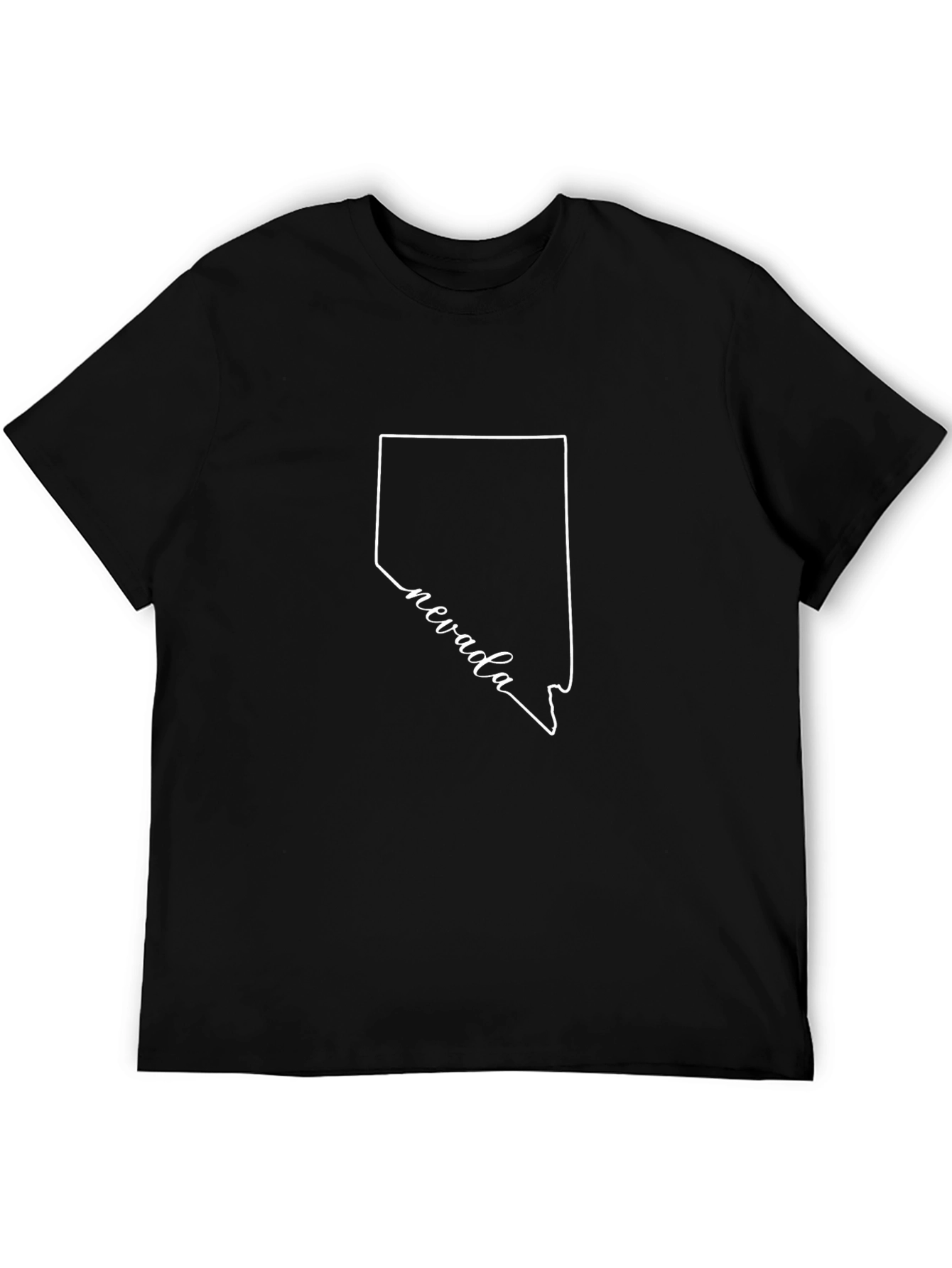 Camiseta Negra Nevada Outline para Hombre