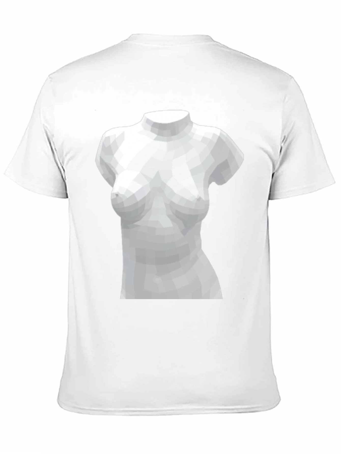 Camiseta Negra con Diseño Abstracto de Busto Femenino