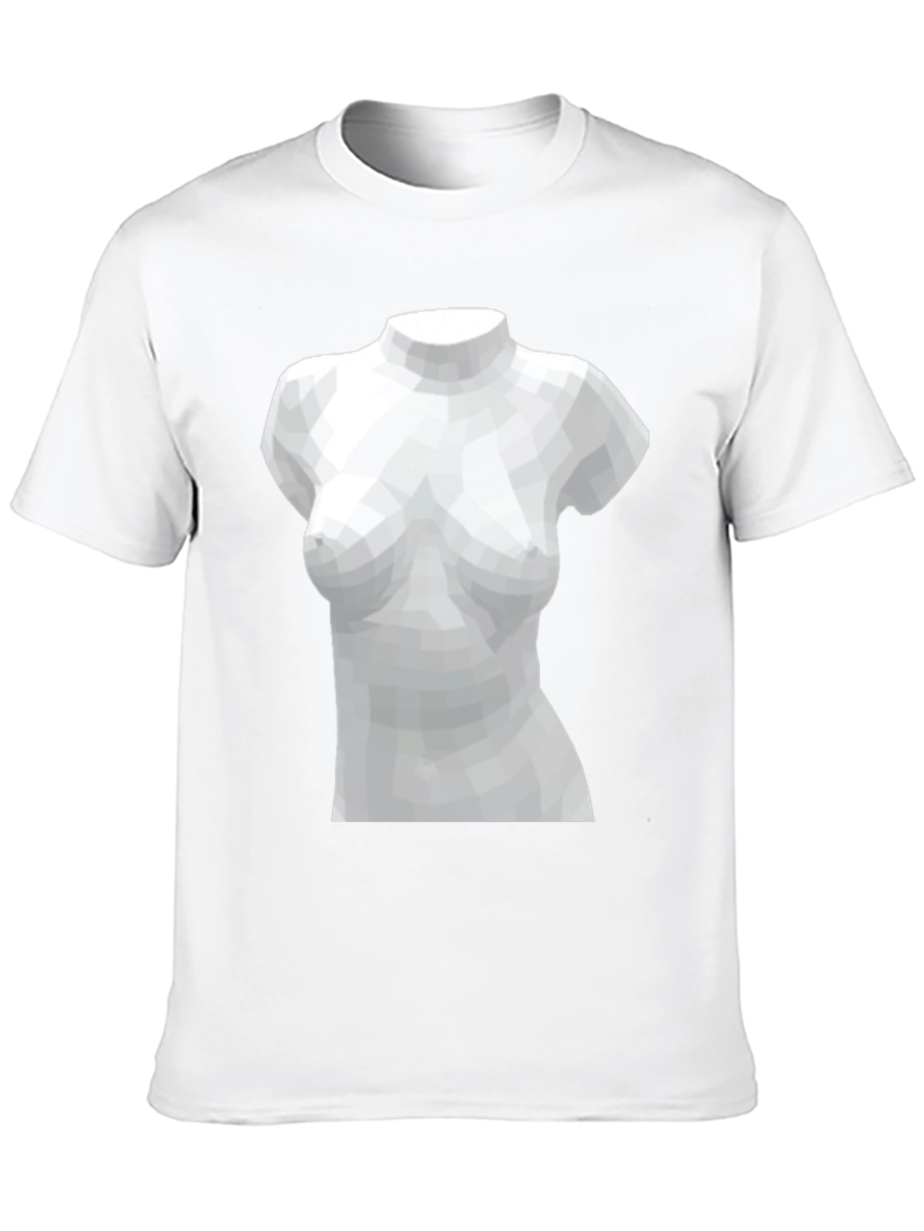 Camiseta Negra con Diseño Abstracto de Busto Femenino