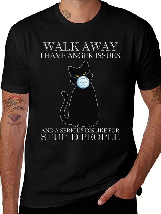 Walk Away Black Cat T-Shirt - Anger Issues