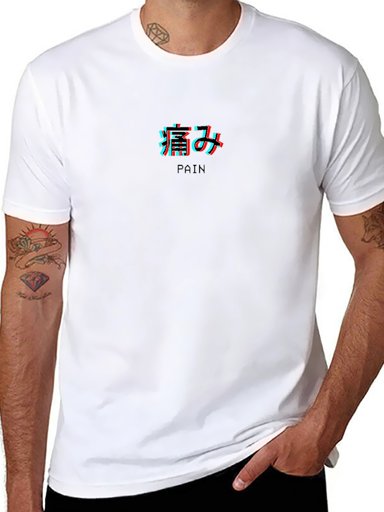 Camiseta Negra Dolor Estilo Japonés