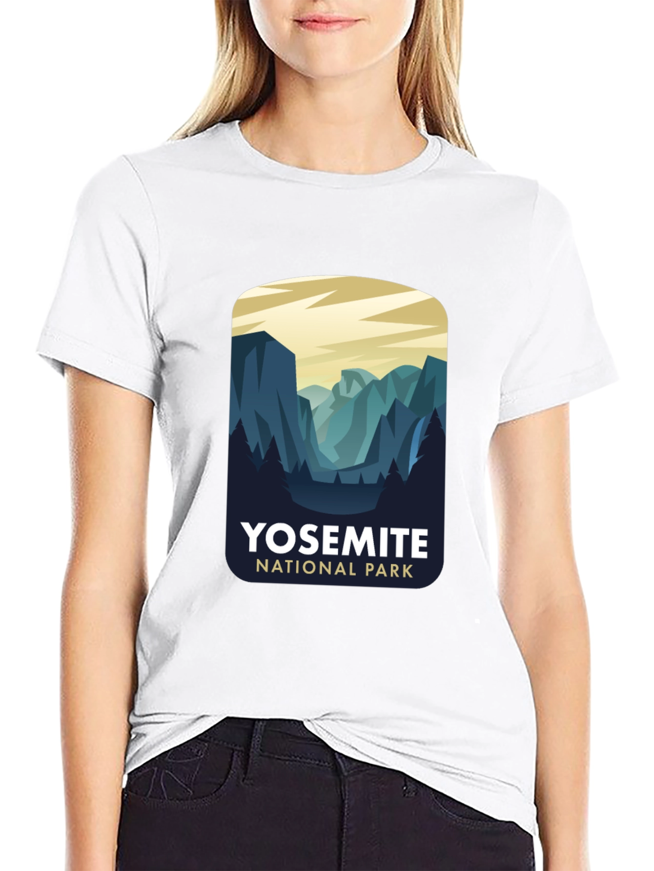 Camiseta Negra Diseño Yosemite National Park