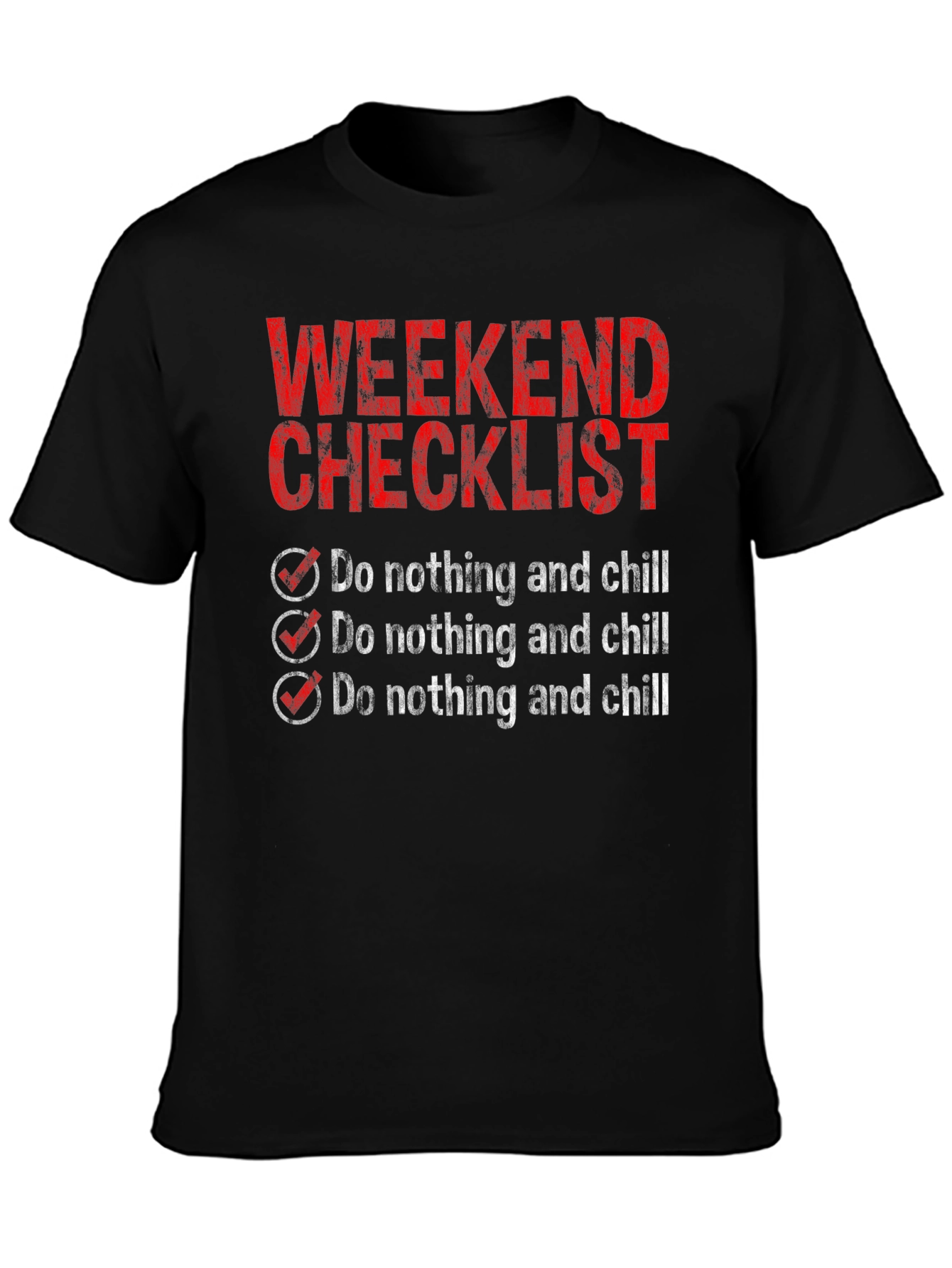 Camiseta Checklist Fin de Semana - Relax