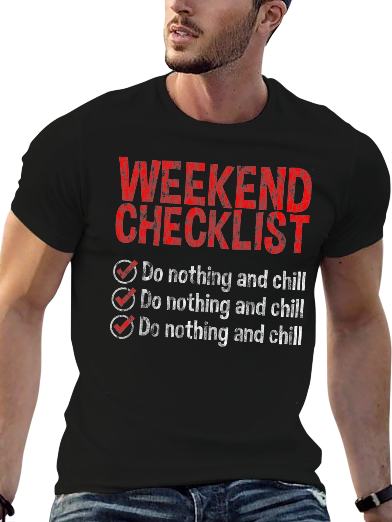 Camiseta Checklist Fin de Semana - Relax