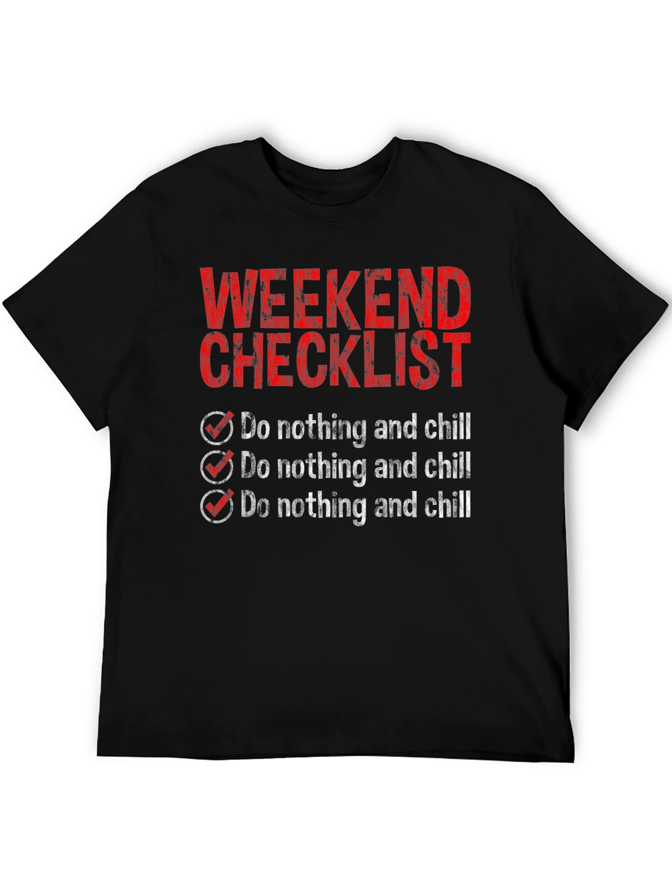 Camiseta Checklist Fin de Semana - Relax