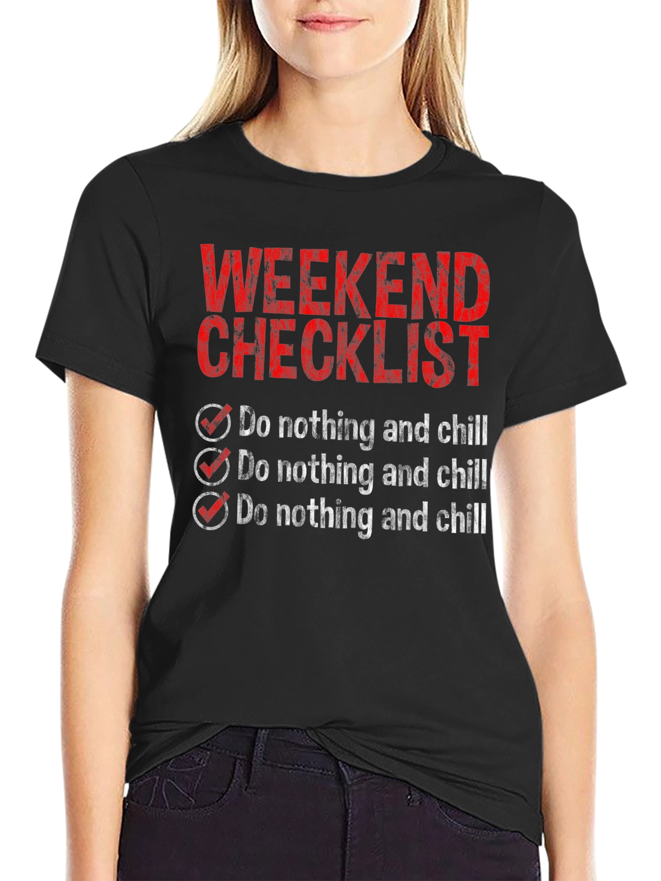 Camiseta Checklist Fin de Semana - Relax