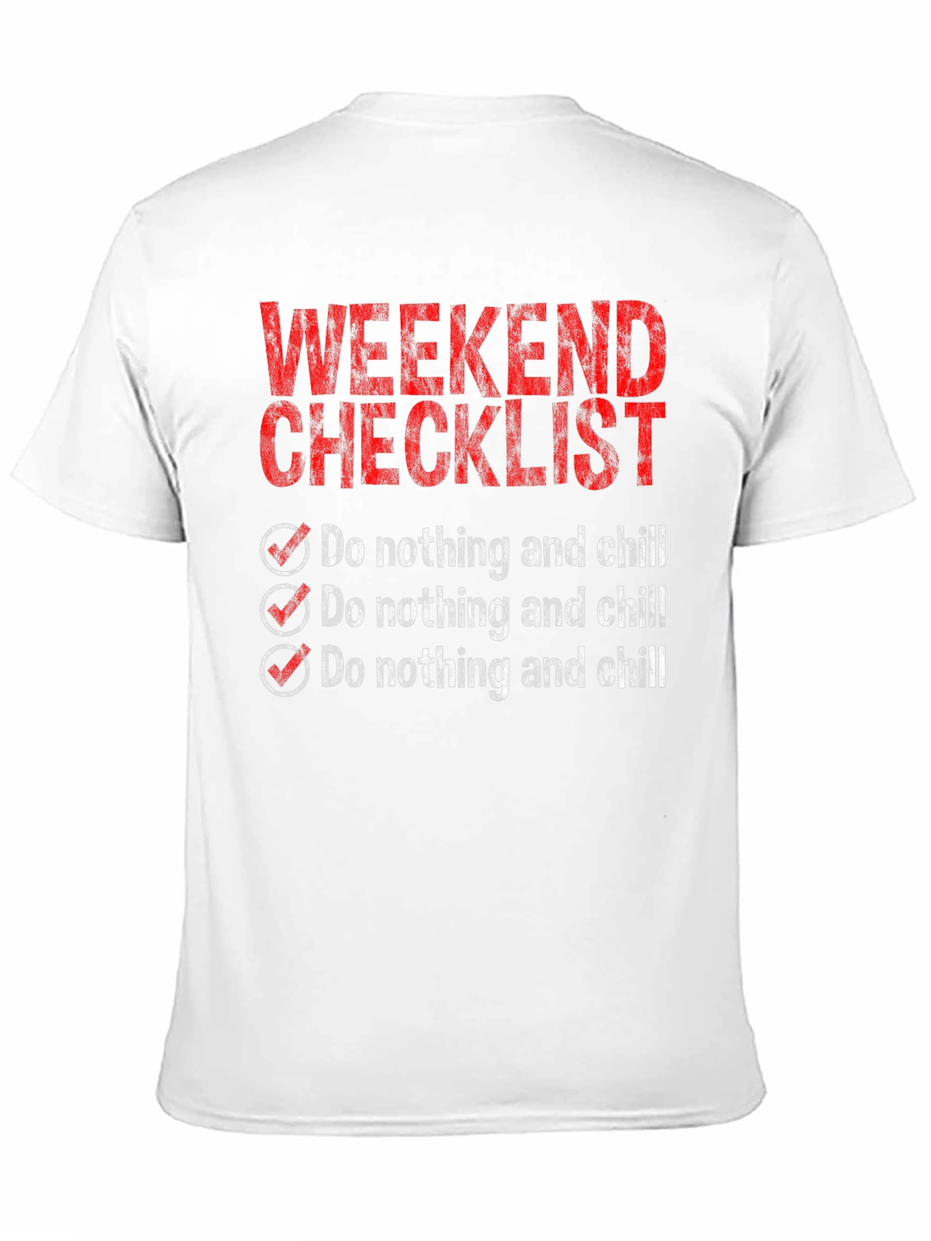 Camiseta Checklist Fin de Semana - Relax