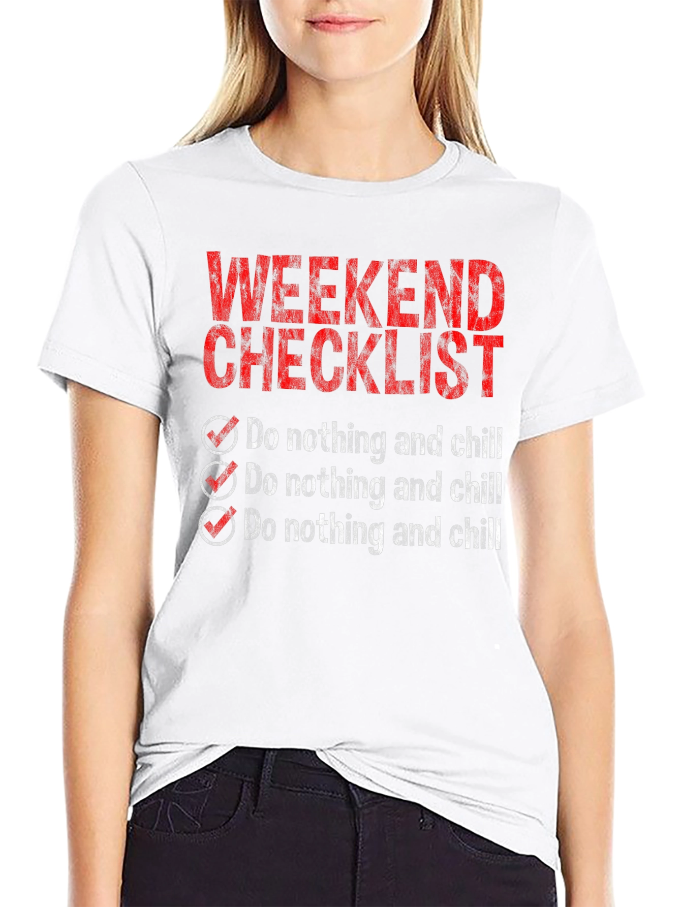 Camiseta Checklist Fin de Semana - Relax