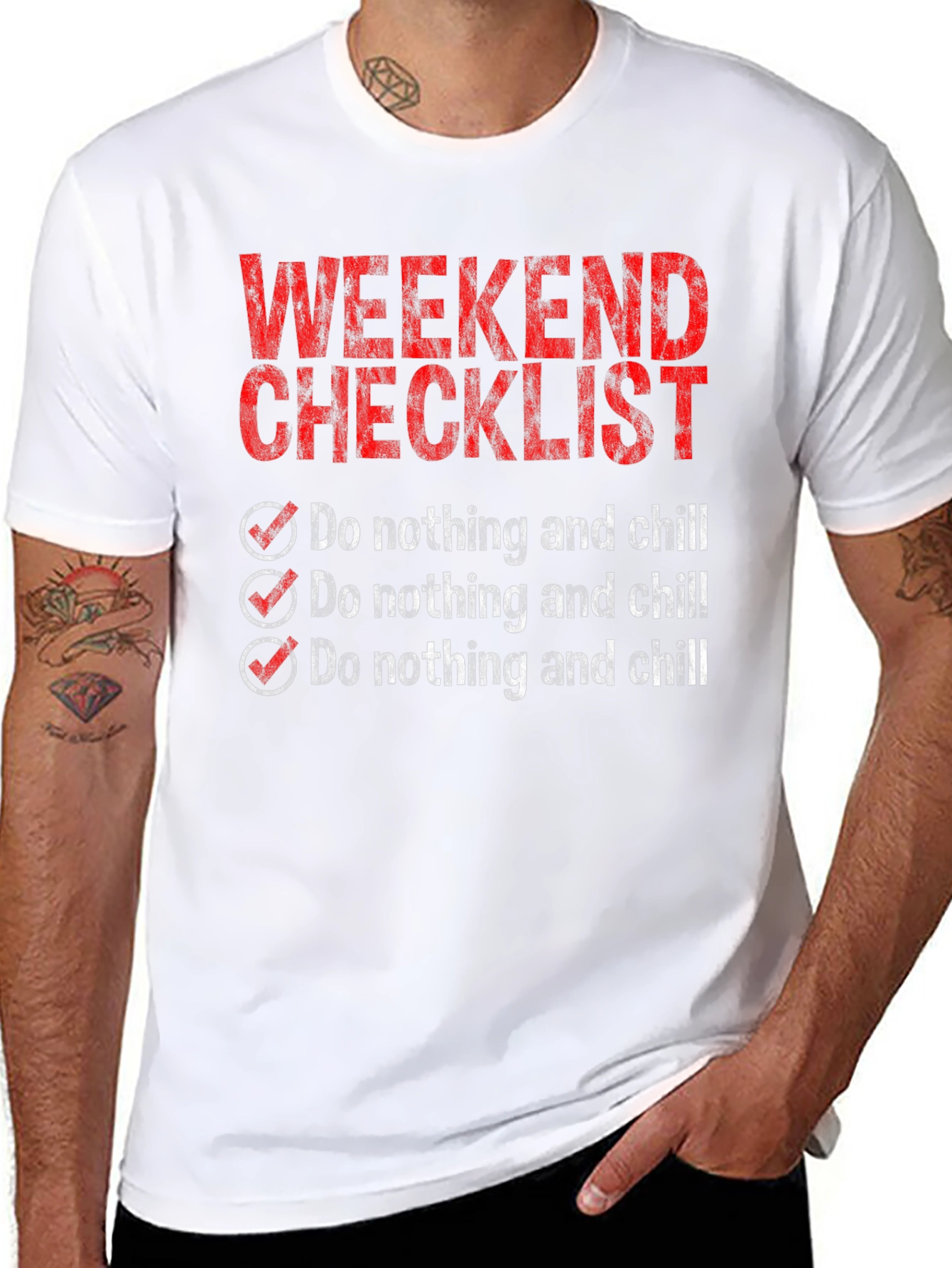 Camiseta Checklist Fin de Semana - Relax