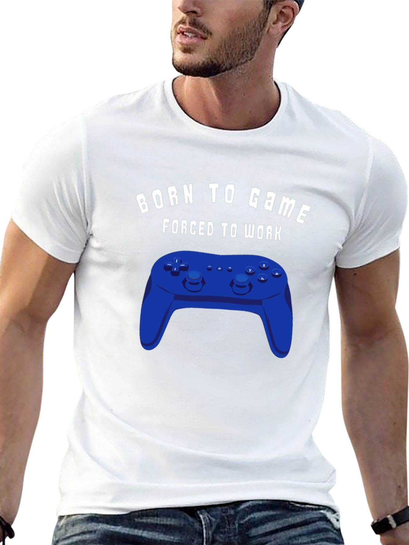 Camiseta Negra Born to Game con Mando