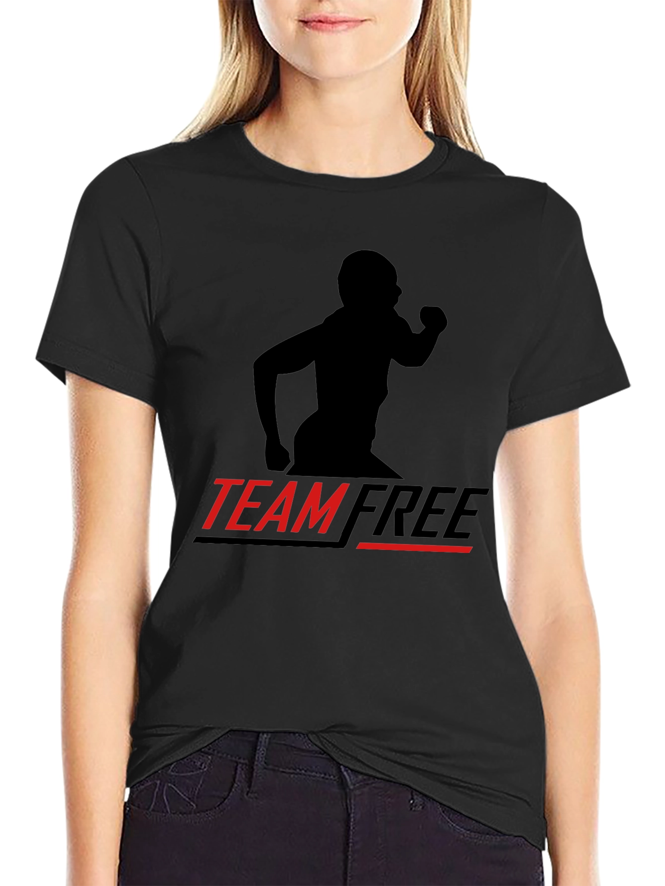 Camiseta Negra Deportiva Team Free