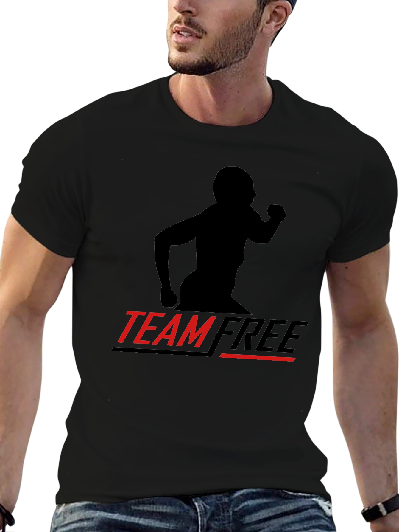Camiseta Negra Deportiva Team Free