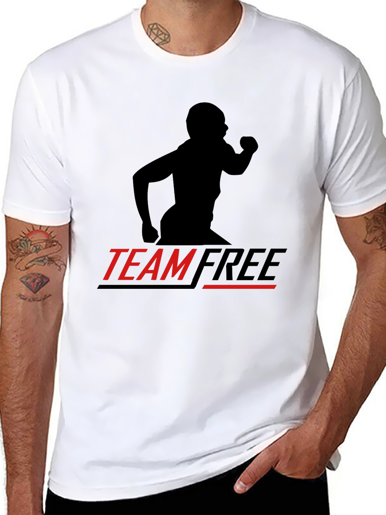 Camiseta Negra Deportiva Team Free