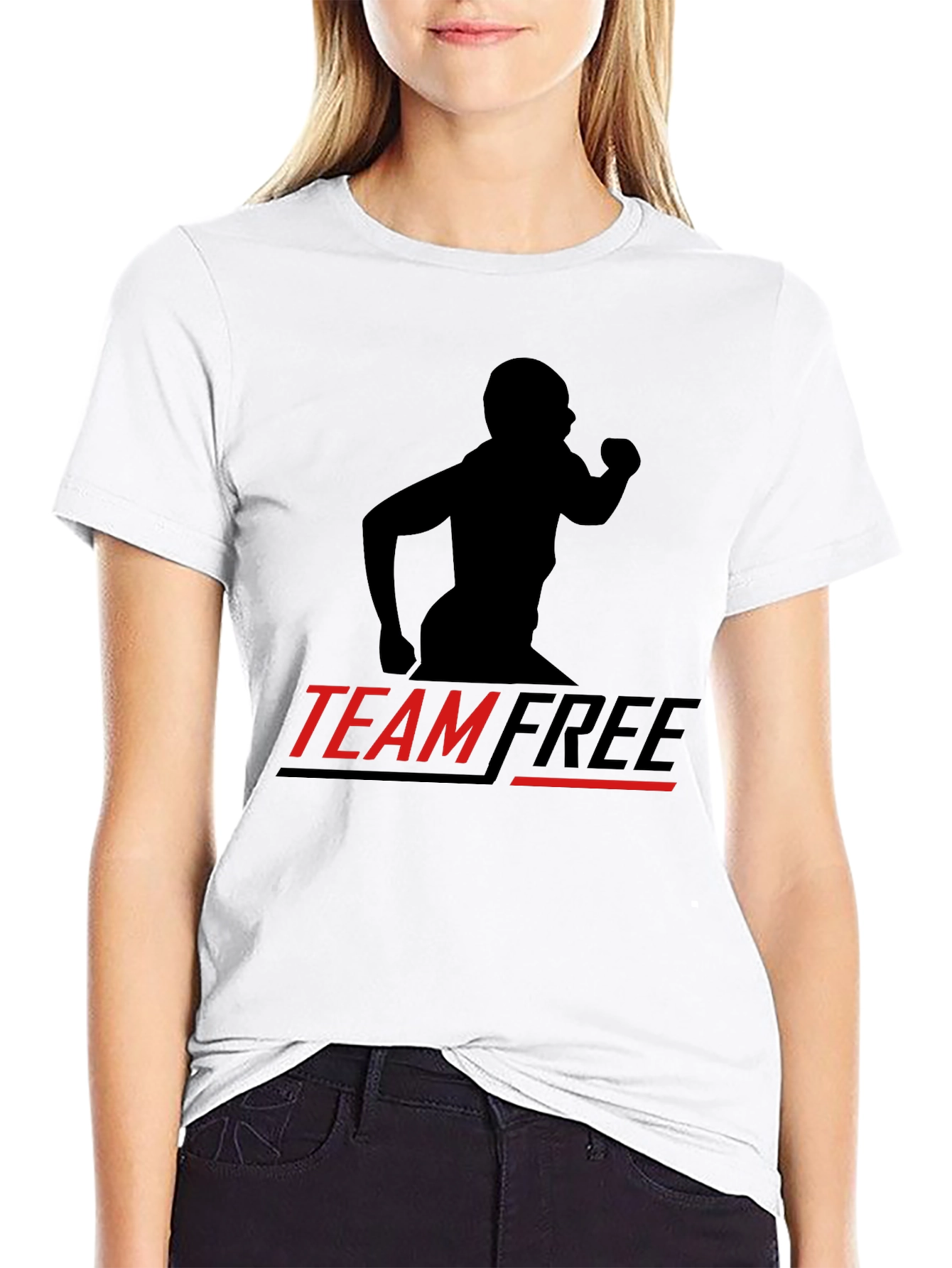 Camiseta Negra Deportiva Team Free