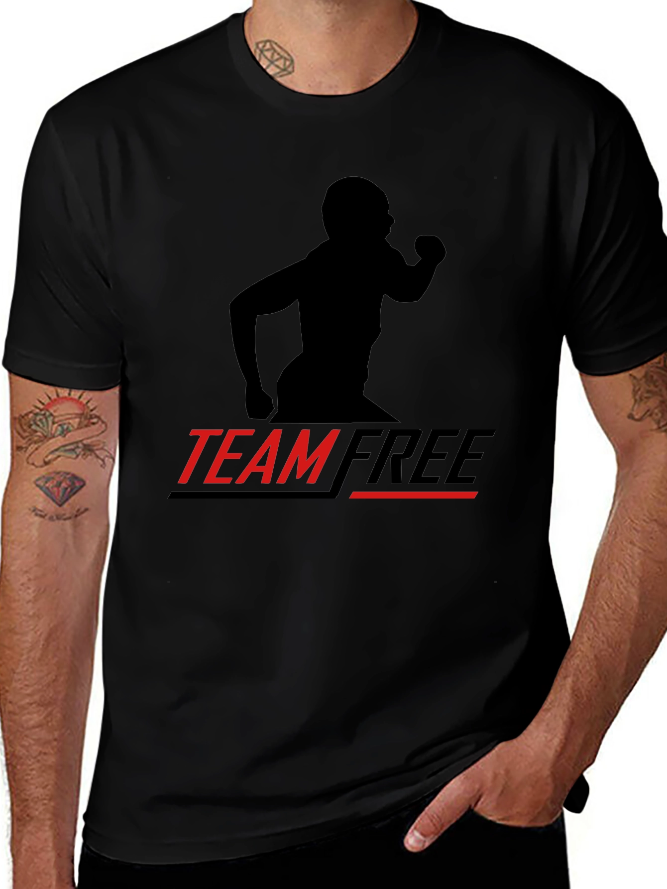 Camiseta Negra Deportiva Team Free