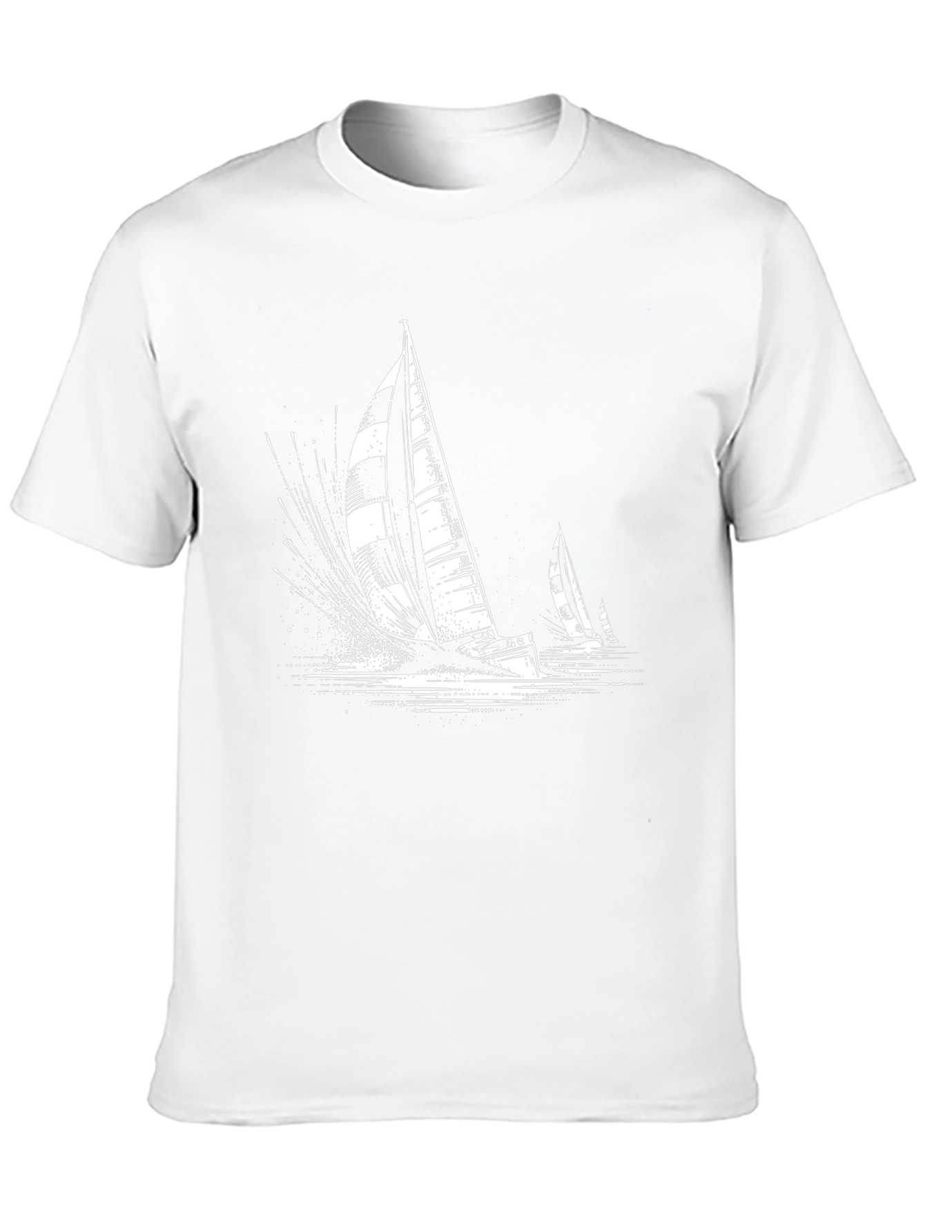 Camiseta Negra Náutica Estampada Velero