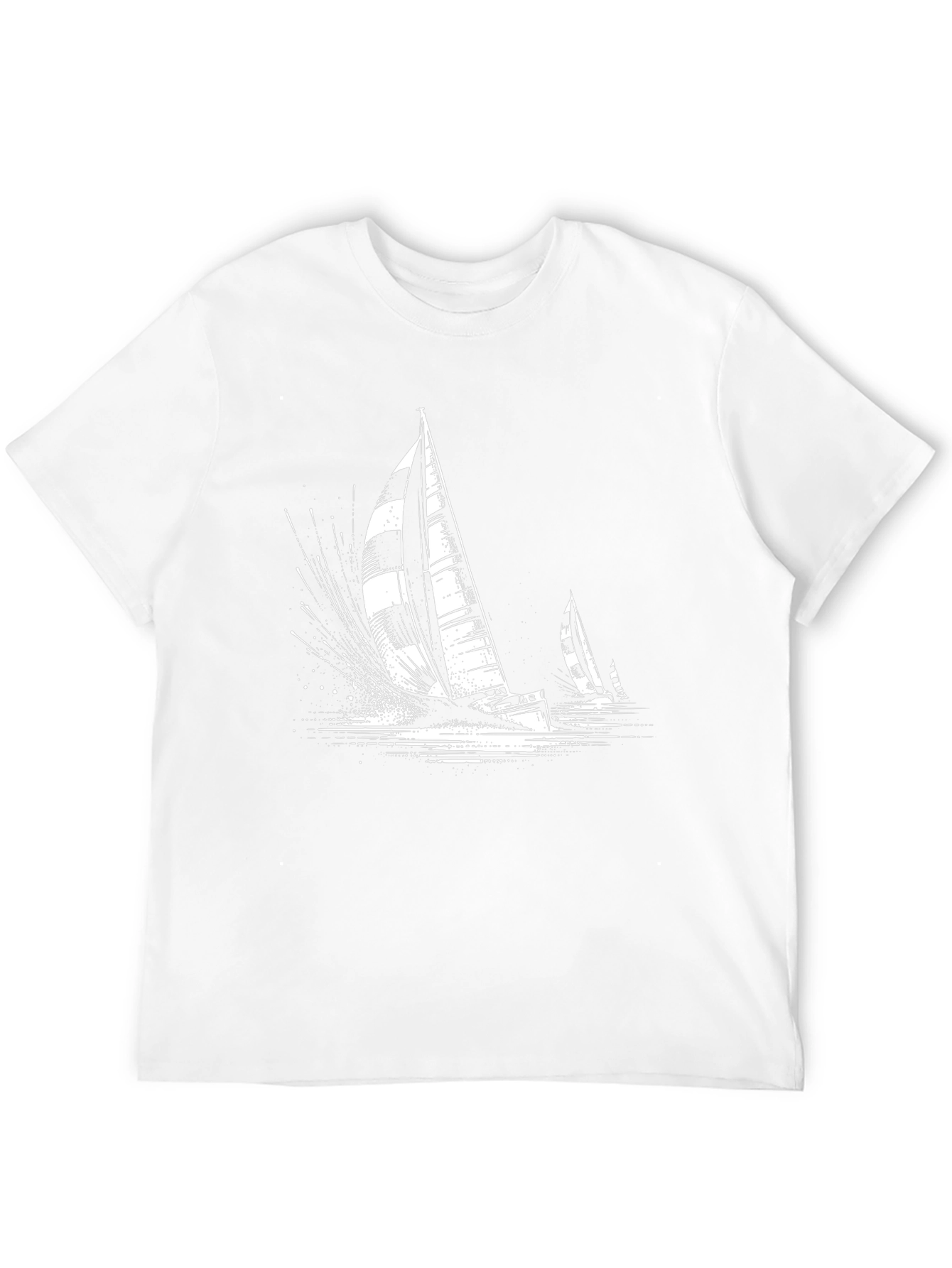 Camiseta Negra Náutica Estampada Velero