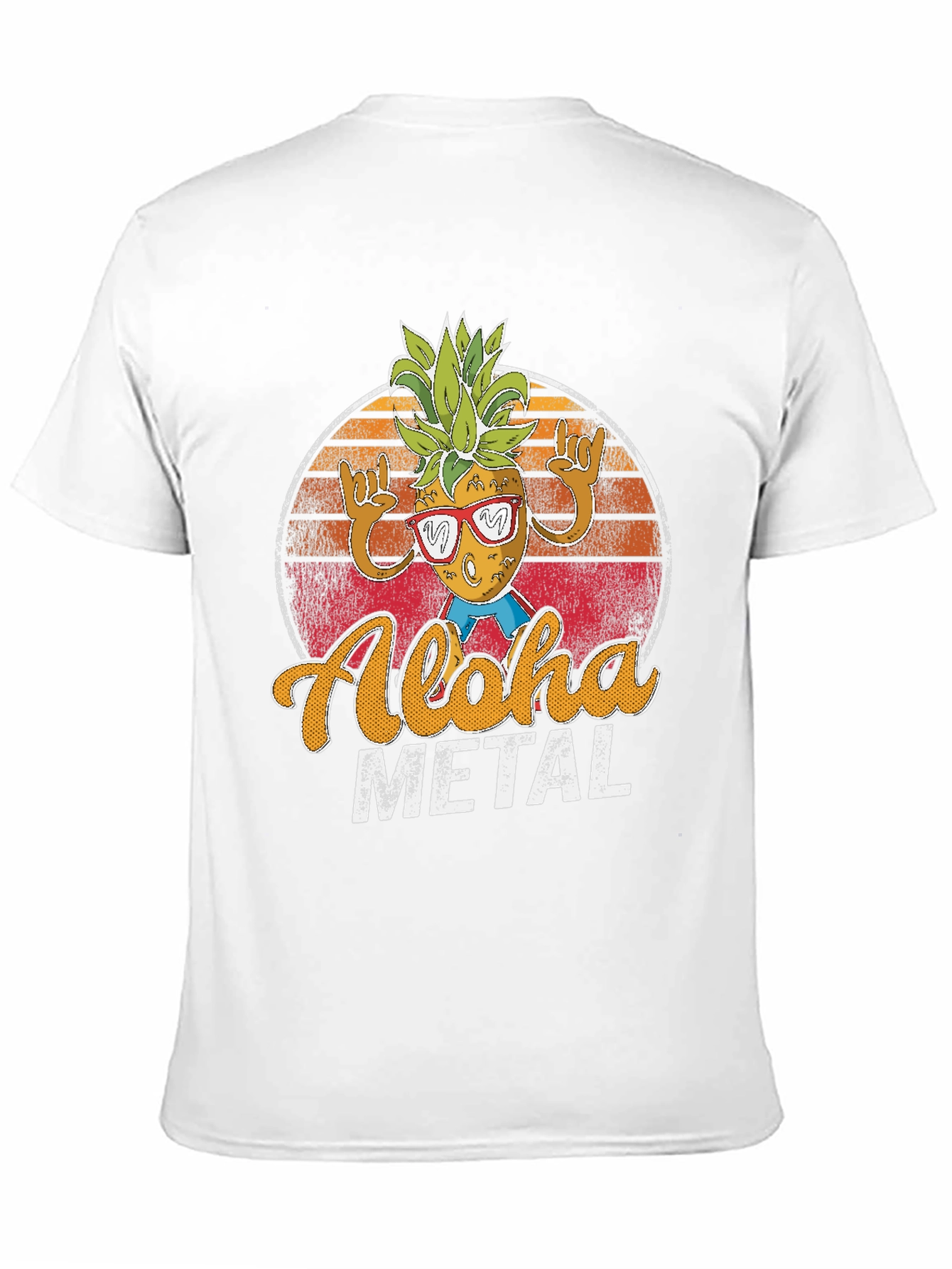 Camiseta Aloha Metal Pineapple Rock