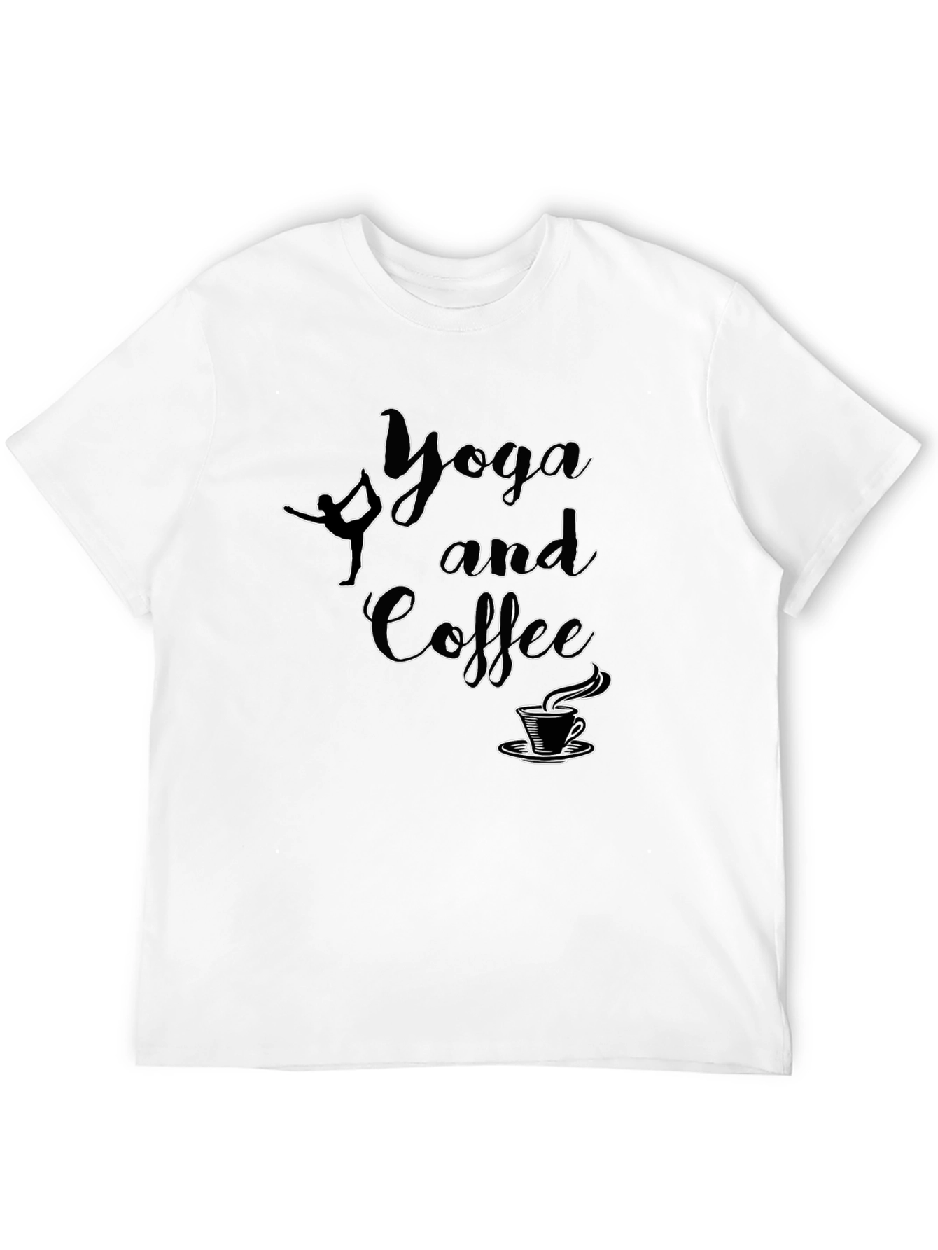 Camiseta Negra Yoga and Coffee para Hombre