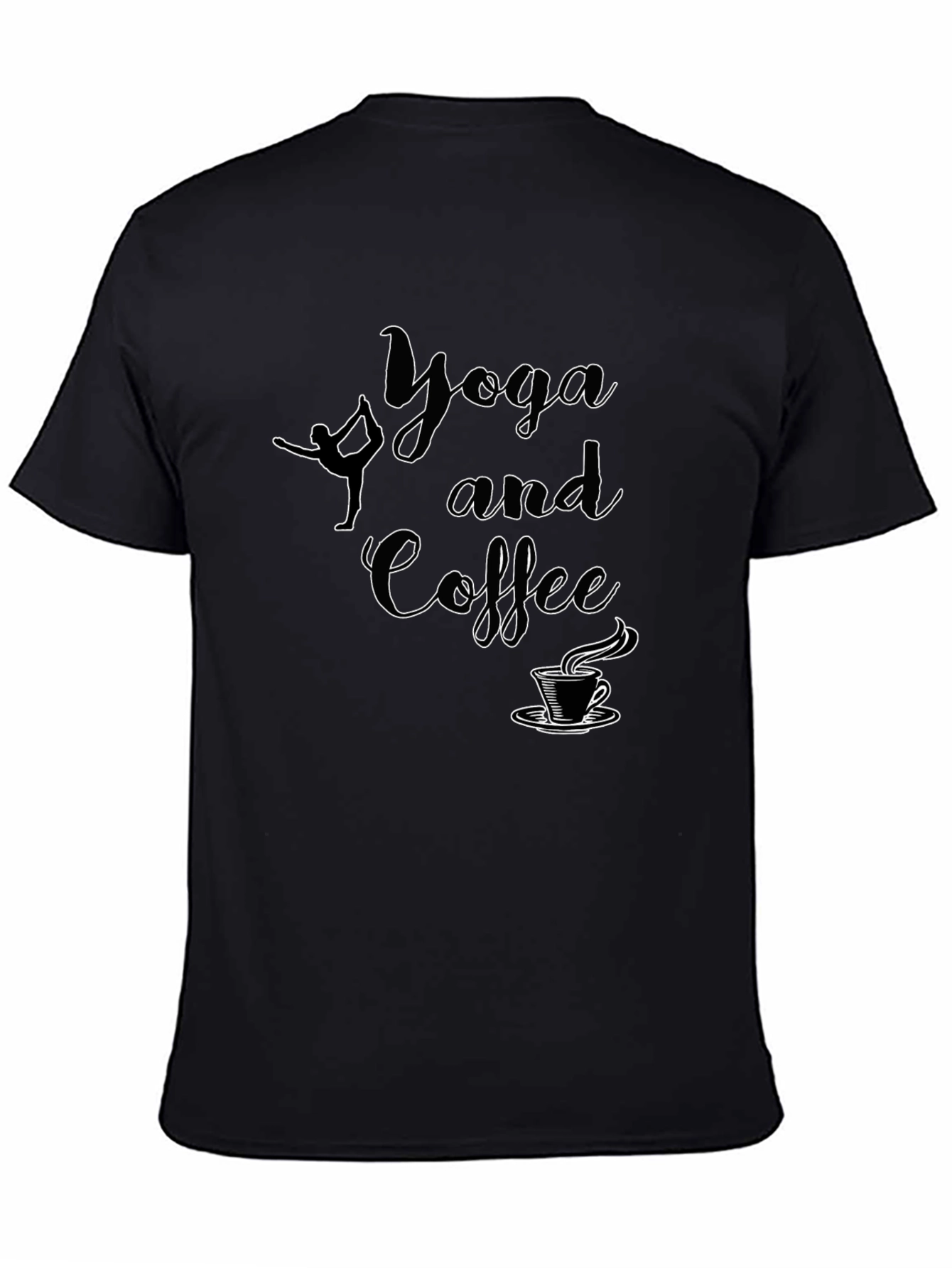 Camiseta Negra Yoga and Coffee para Hombre